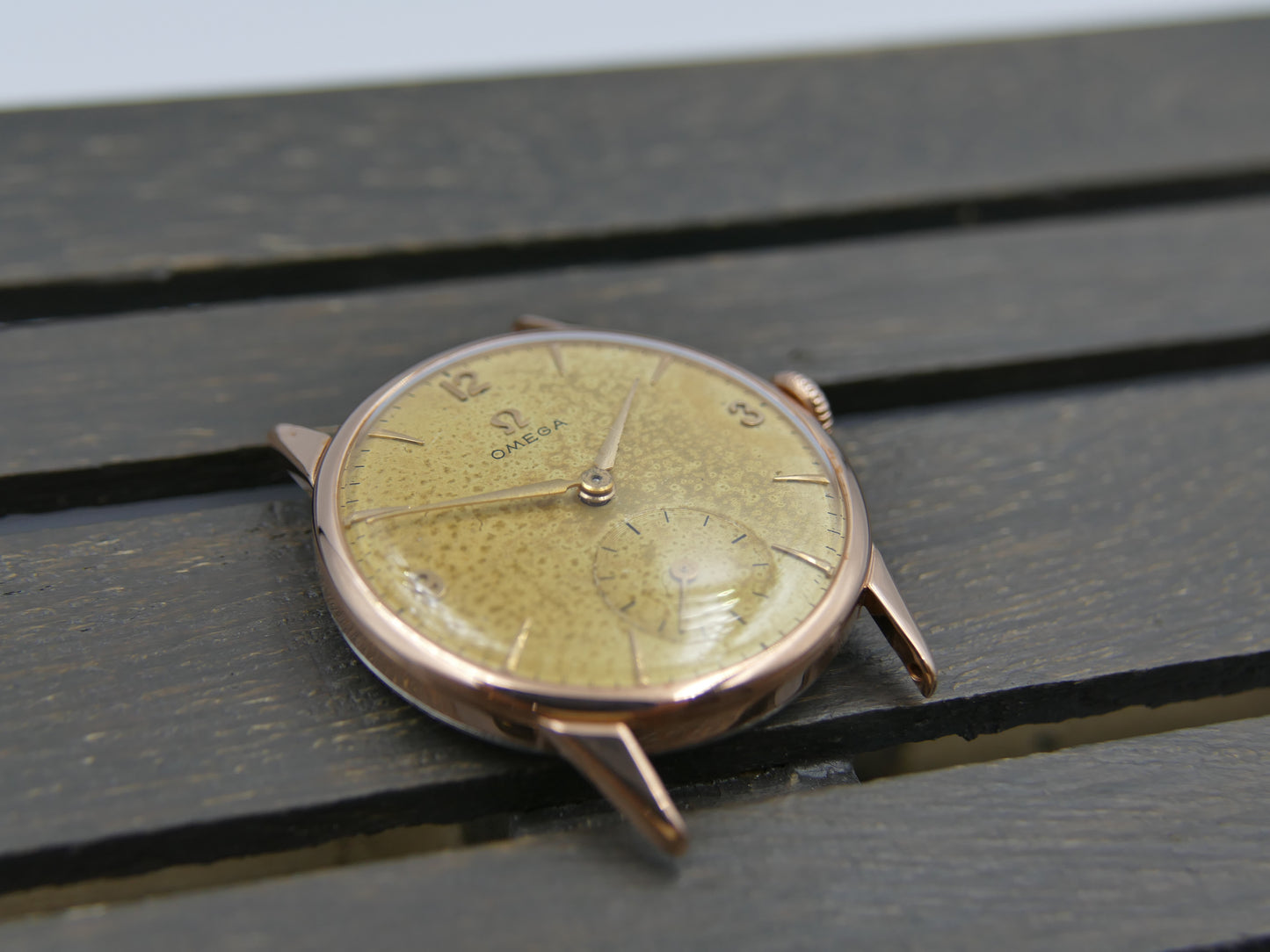 50’s vintage watch mens Omega ref. 14714 -62-SC rose gold pl serviced