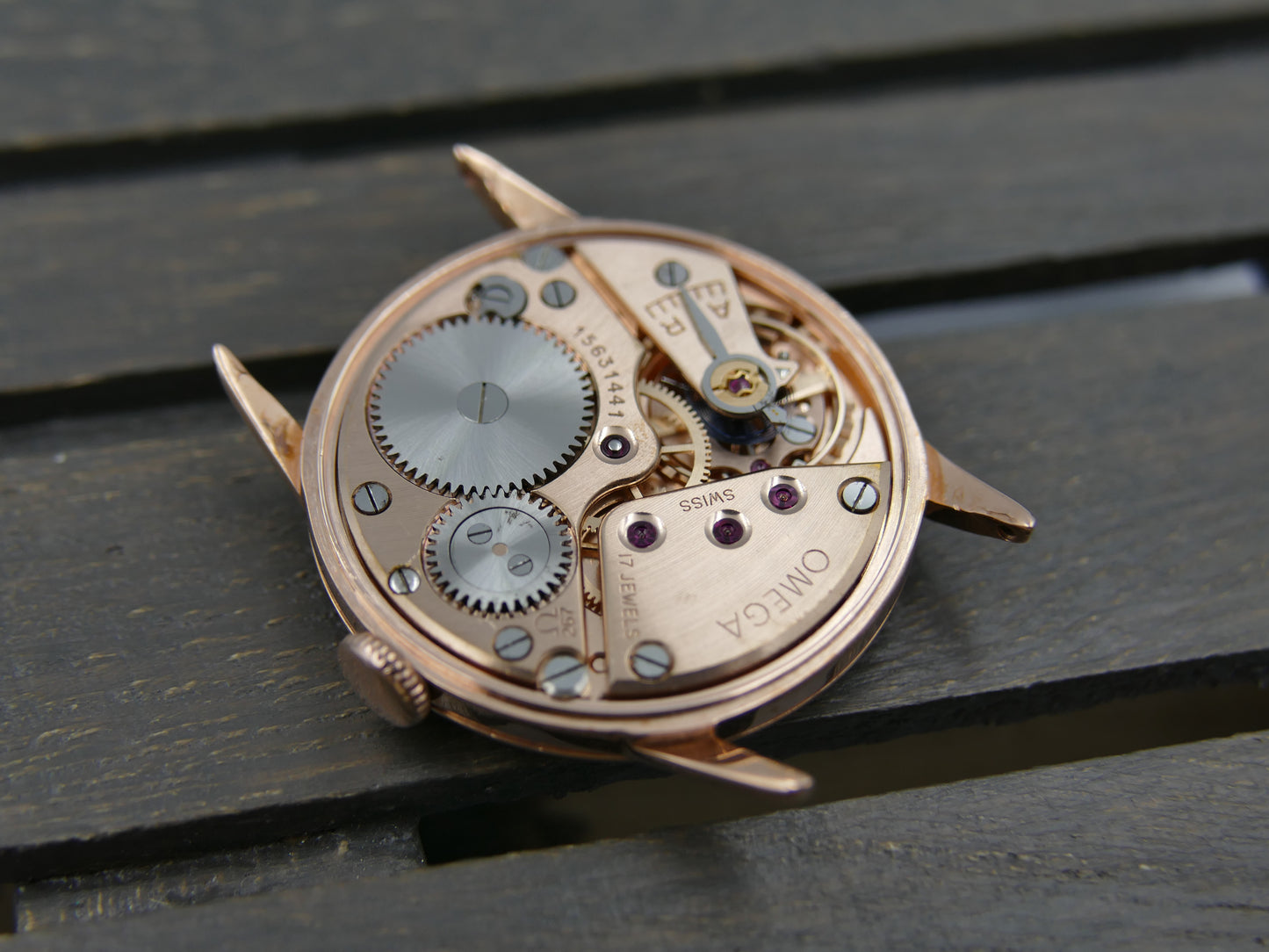 50’s vintage watch mens Omega ref. 14714 -62-SC rose gold pl serviced
