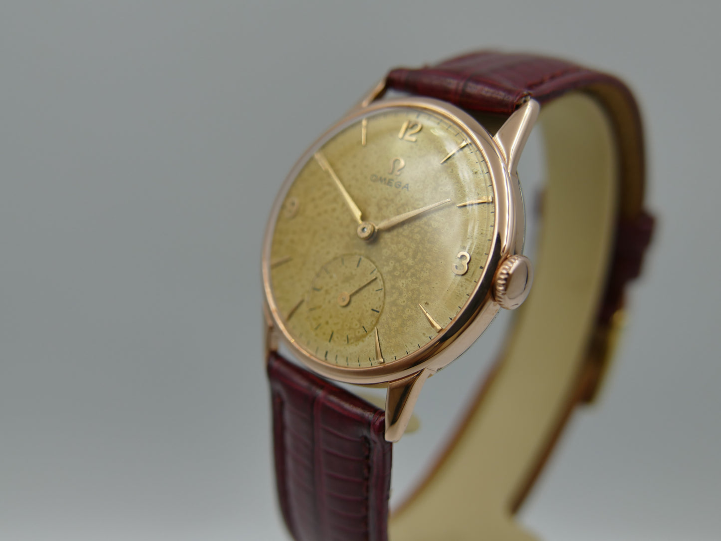 50’s vintage watch mens Omega ref. 14714 -62-SC rose gold pl serviced
