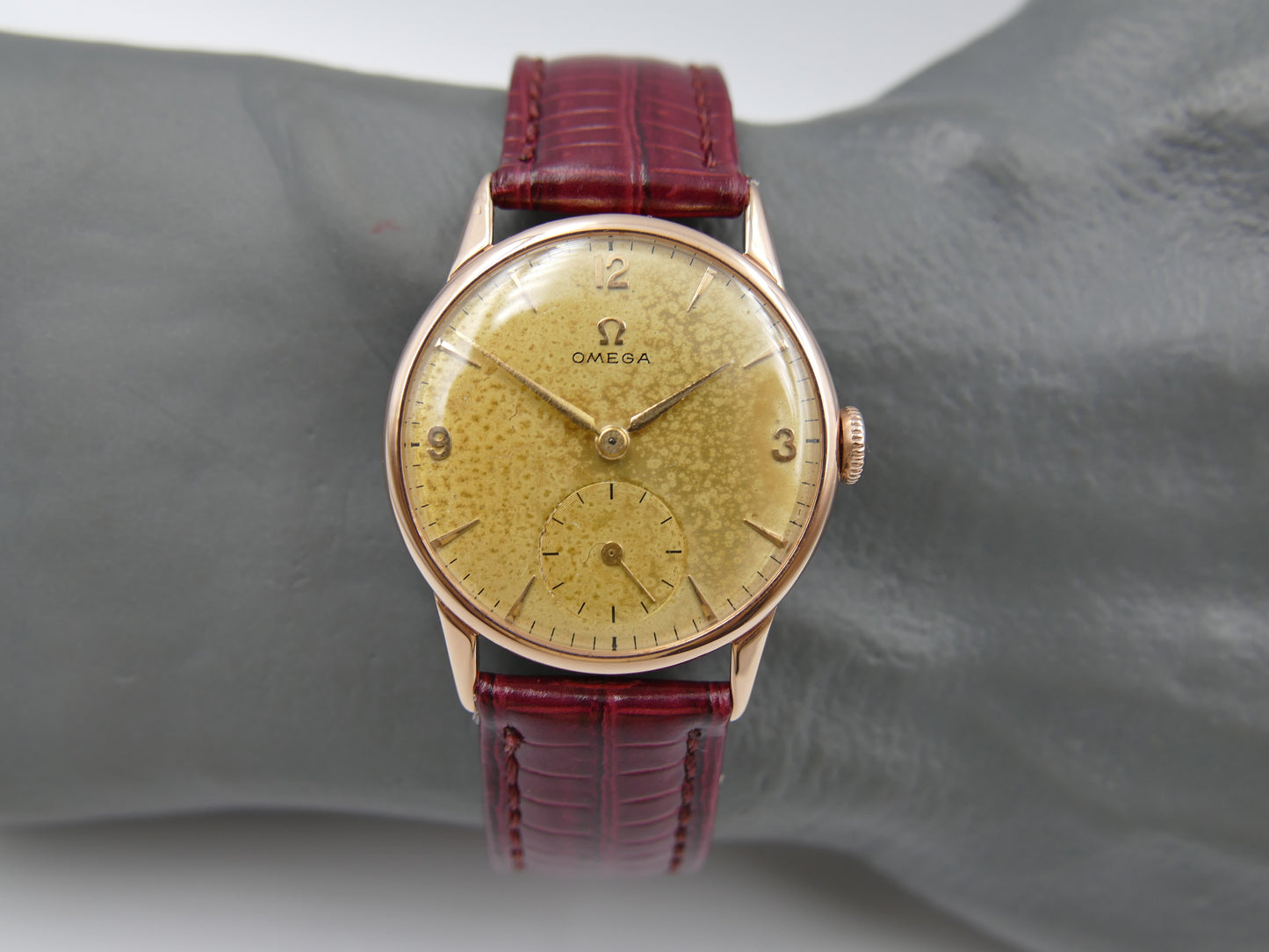 50’s vintage watch mens Omega ref. 14714 -62-SC rose gold pl serviced
