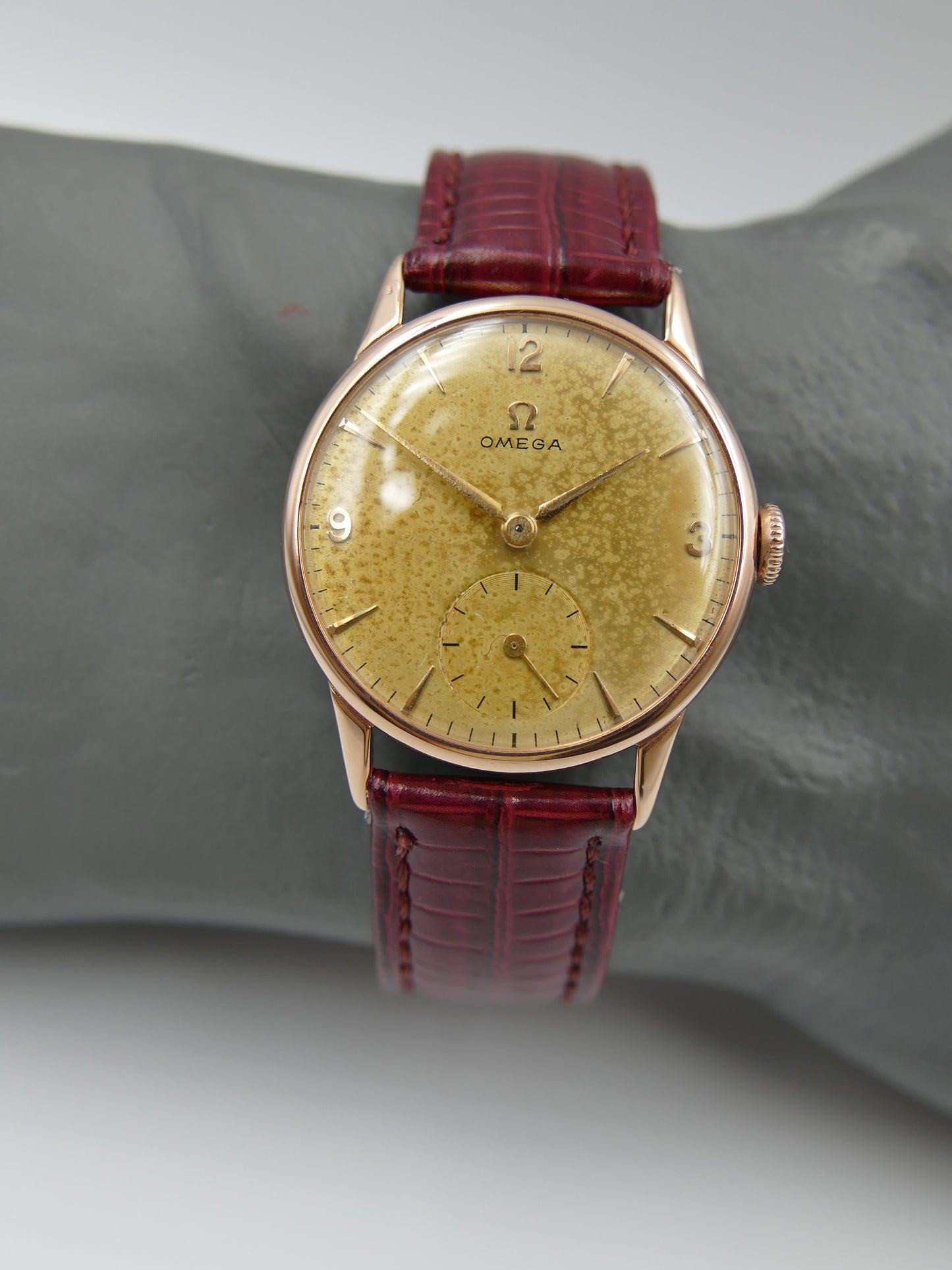 50’s vintage watch mens Omega ref. 14714 -62-SC rose gold pl serviced