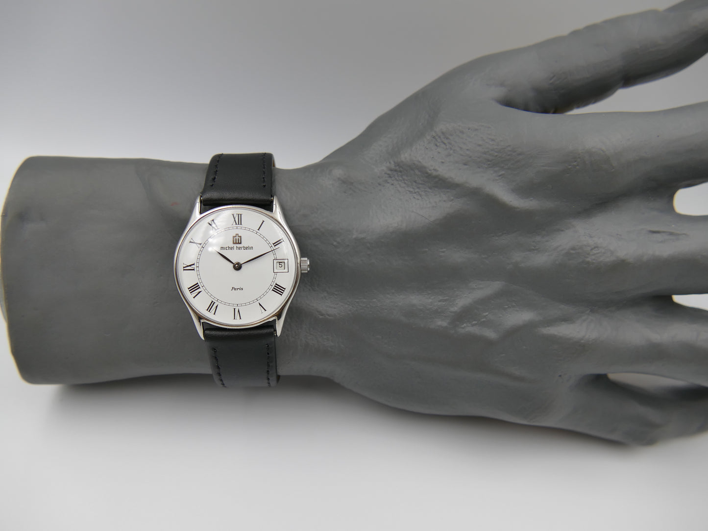 80s watch mens Michel Herbelin Paris ref 2813 Peseux 7001 flat serviced