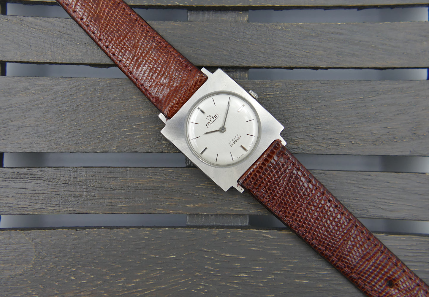 70s vintage watch mens Oscar hand wind FHF 35 Extra Plan square