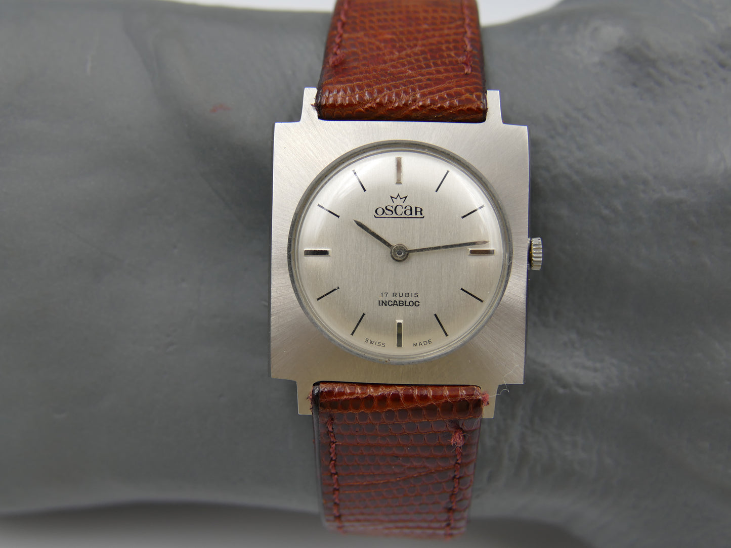 70s vintage watch mens Oscar hand wind FHF 35 Extra Plan square