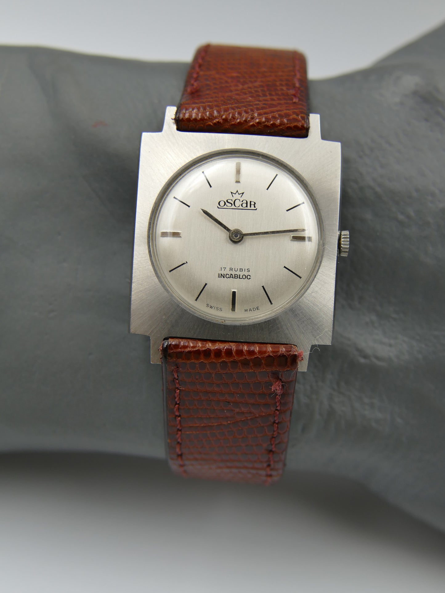 70s vintage watch mens Oscar hand wind FHF 35 Extra Plan square