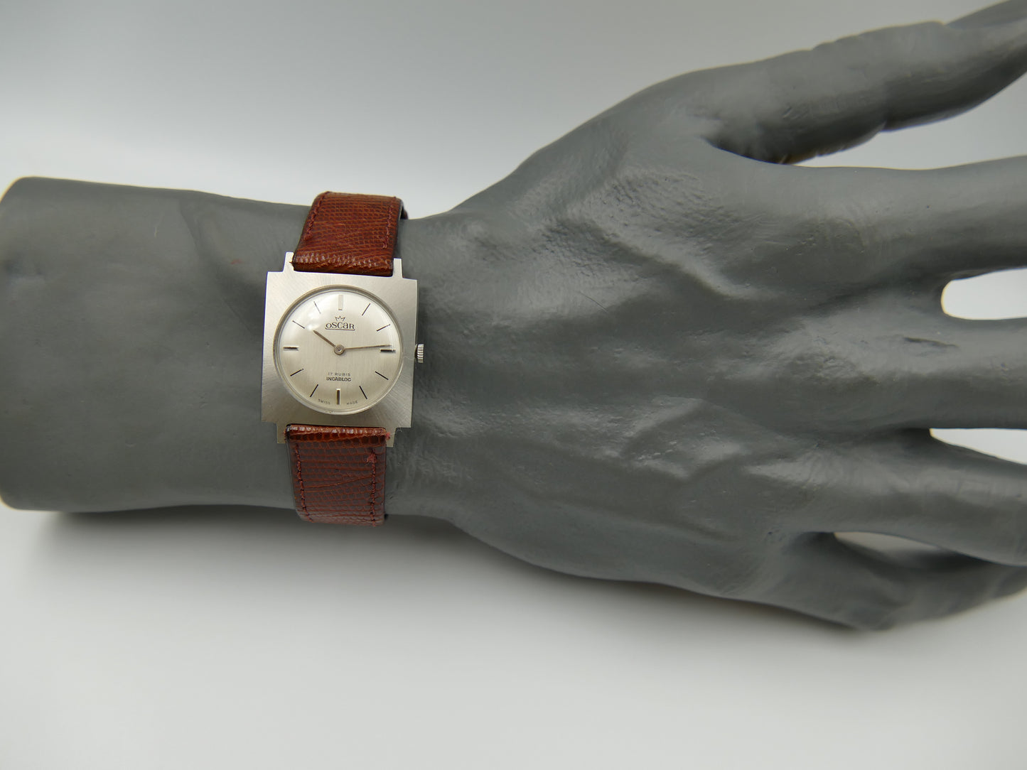 70s vintage watch mens Oscar hand wind FHF 35 Extra Plan square