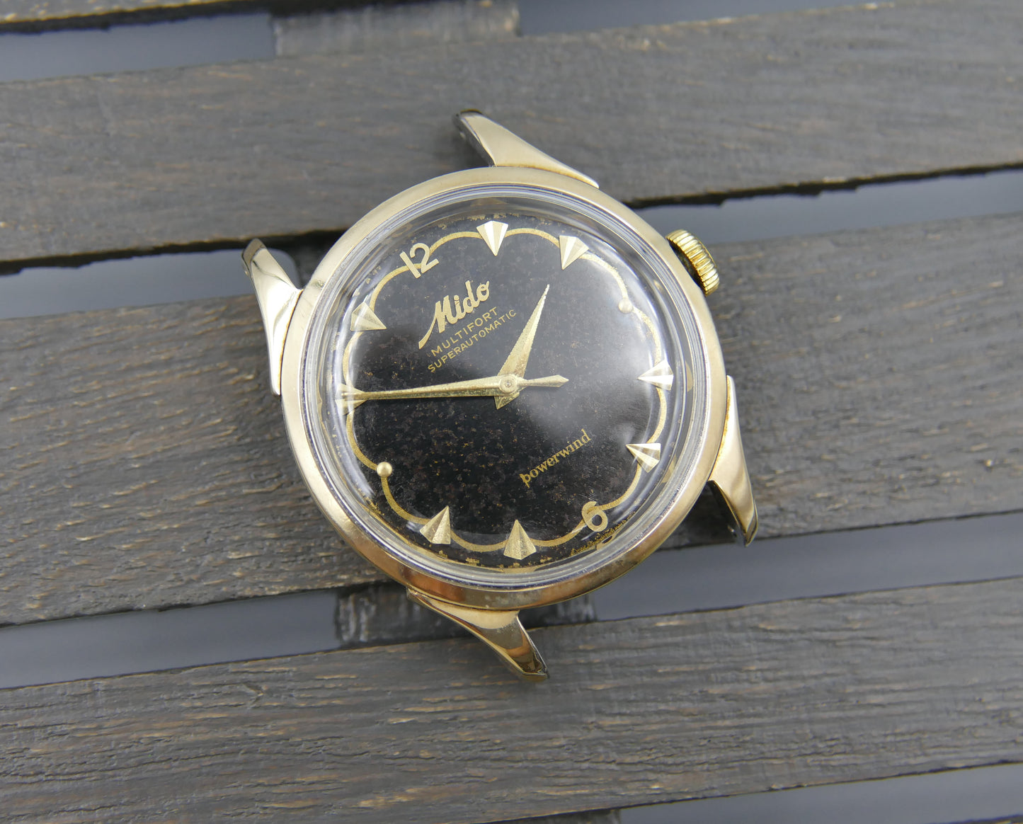 60s vintage watch mens Mido Multifort superautomatic 917PCO powerwind gold cap serviced