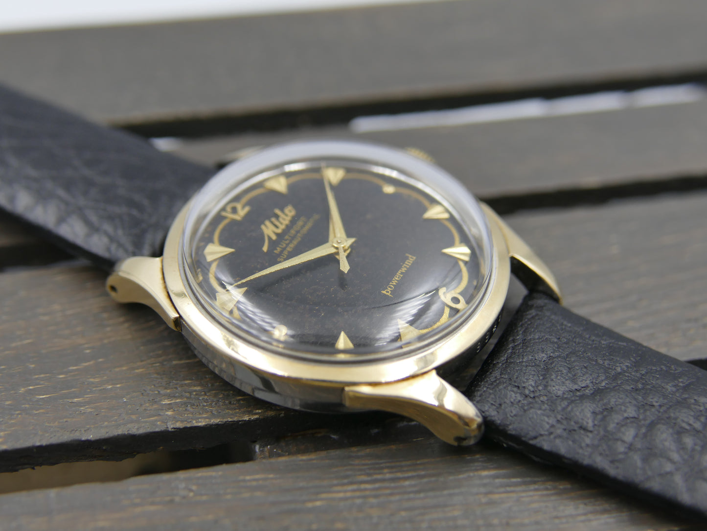 60s vintage watch mens Mido Multifort superautomatic 917PCO powerwind gold cap serviced