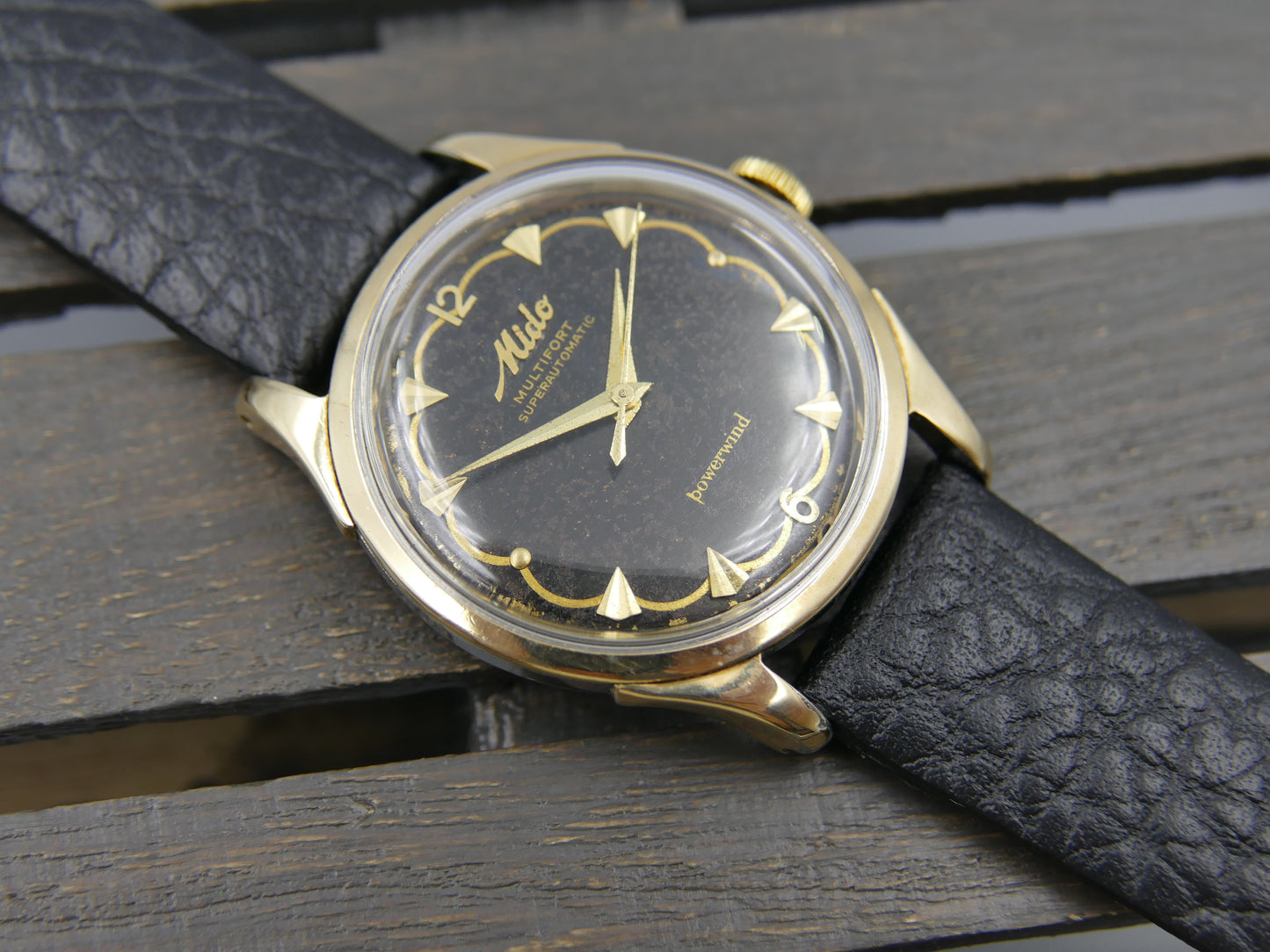 60s vintage watch mens Mido Multifort superautomatic 917PCO powerwind gold cap serviced