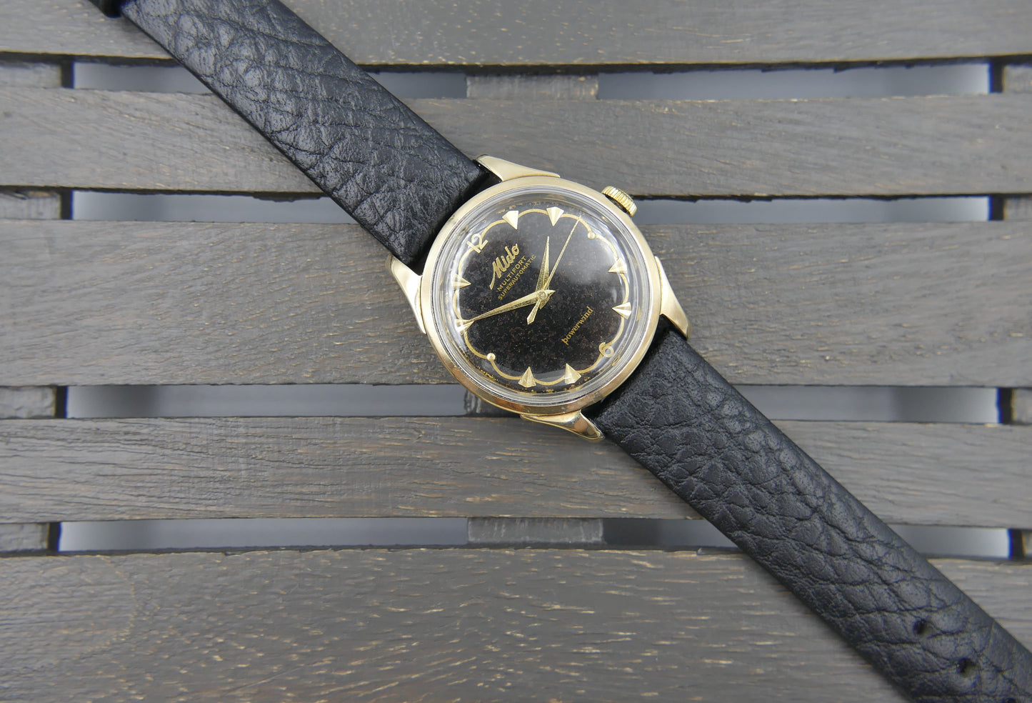 60s vintage watch mens Mido Multifort superautomatic 917PCO powerwind gold cap serviced