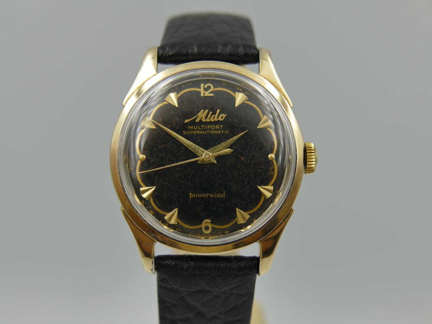 60s vintage watch mens Mido Multifort superautomatic 917PCO powerwind gold cap serviced