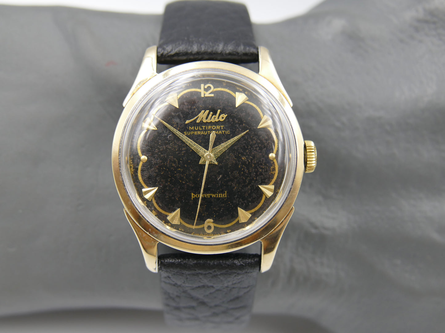 60s vintage watch mens Mido Multifort superautomatic 917PCO powerwind gold cap serviced