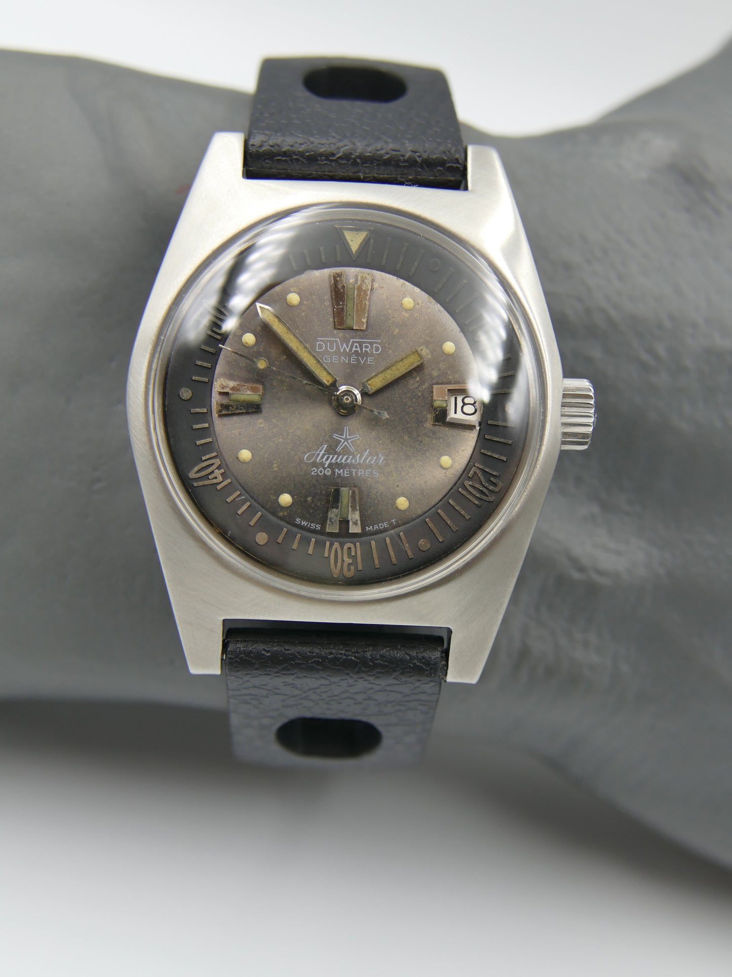 60's vintage watch mens diver Duward Aquastar ref. 1903 automatic cal. AS 1902 /03