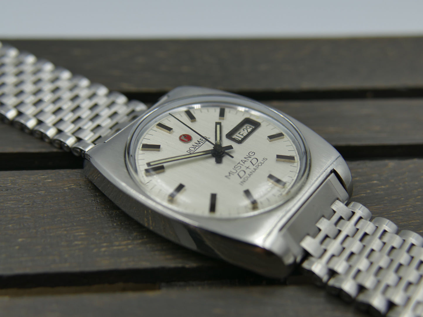 Vintage watch mens Roamer Mustang D+D Indianapolis Automatic Day-Date ref. 482-1120-601 cal. ST678