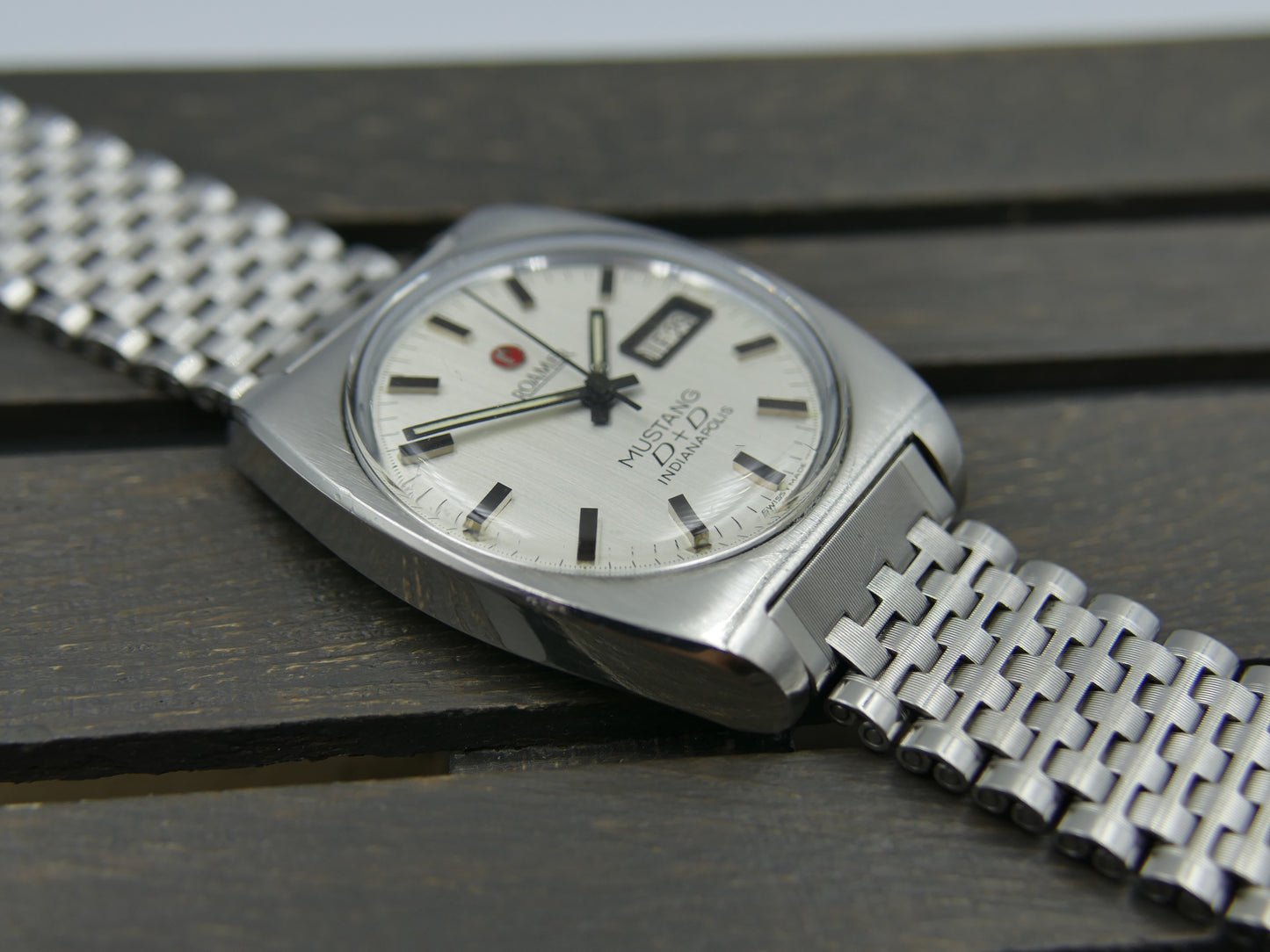 Vintage watch mens Roamer Mustang D+D Indianapolis Automatic Day-Date ref. 482-1120-601 cal. ST678