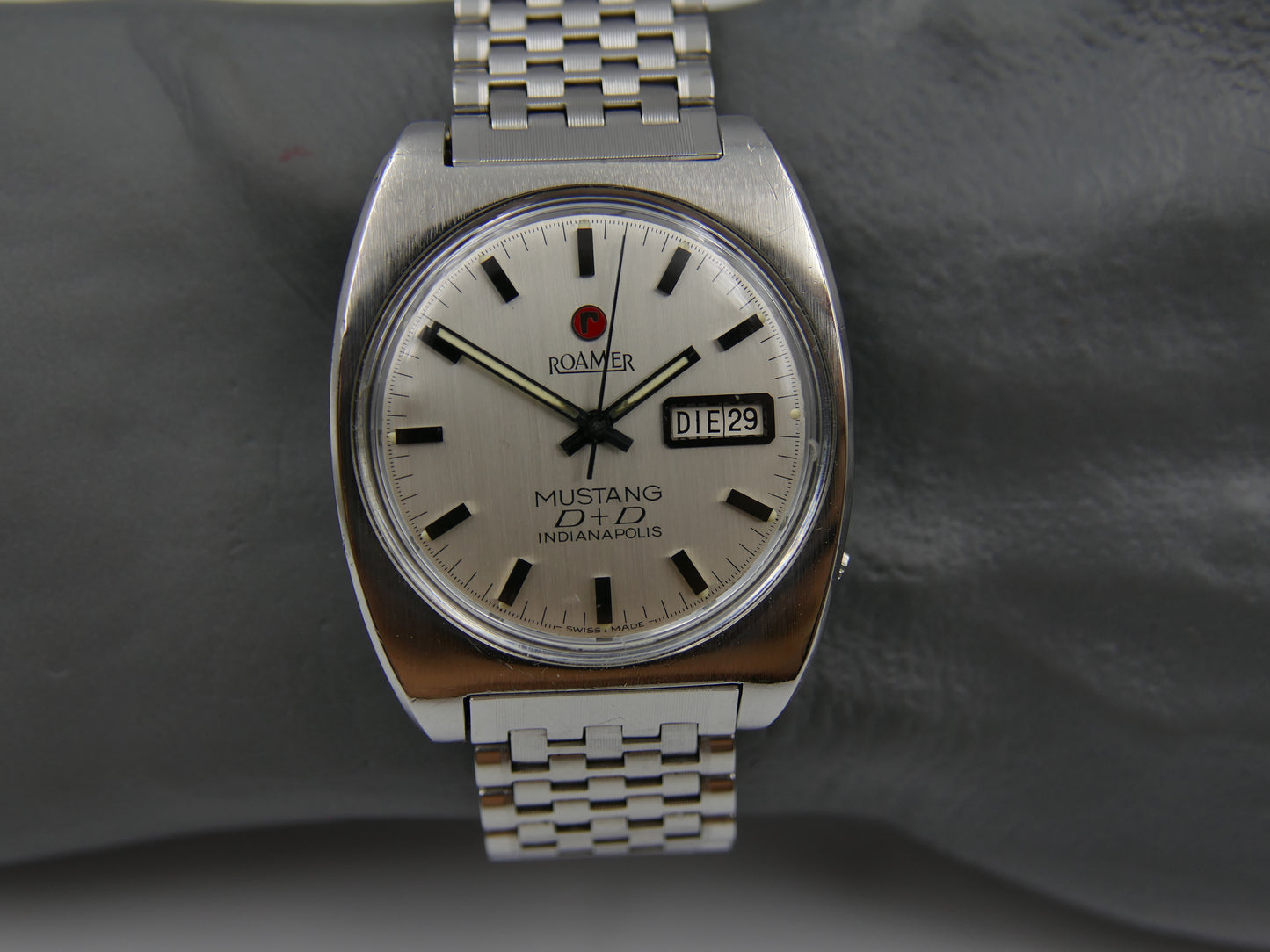 Vintage watch mens Roamer Mustang D+D Indianapolis Automatic Day-Date ref. 482-1120-601 cal. ST678