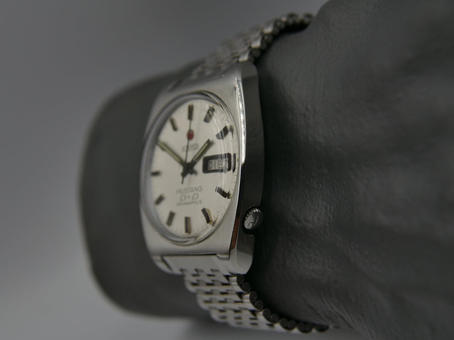 Vintage watch mens Roamer Mustang D+D Indianapolis Automatic Day-Date ref. 482-1120-601 cal. ST678