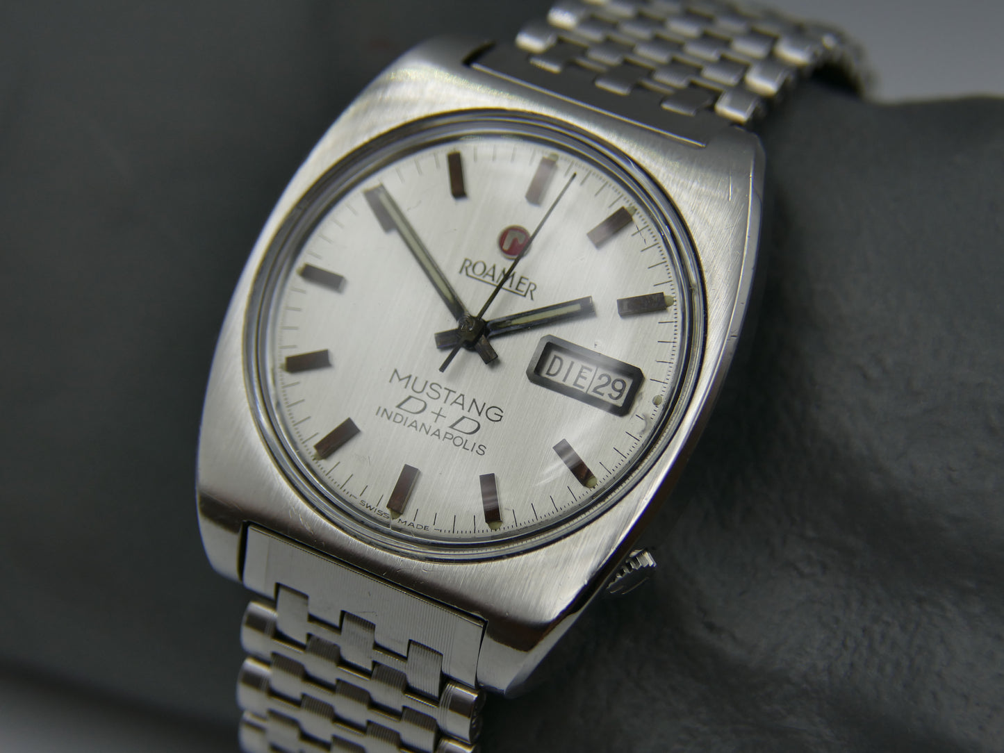 Vintage watch mens Roamer Mustang D+D Indianapolis Automatic Day-Date ref. 482-1120-601 cal. ST678