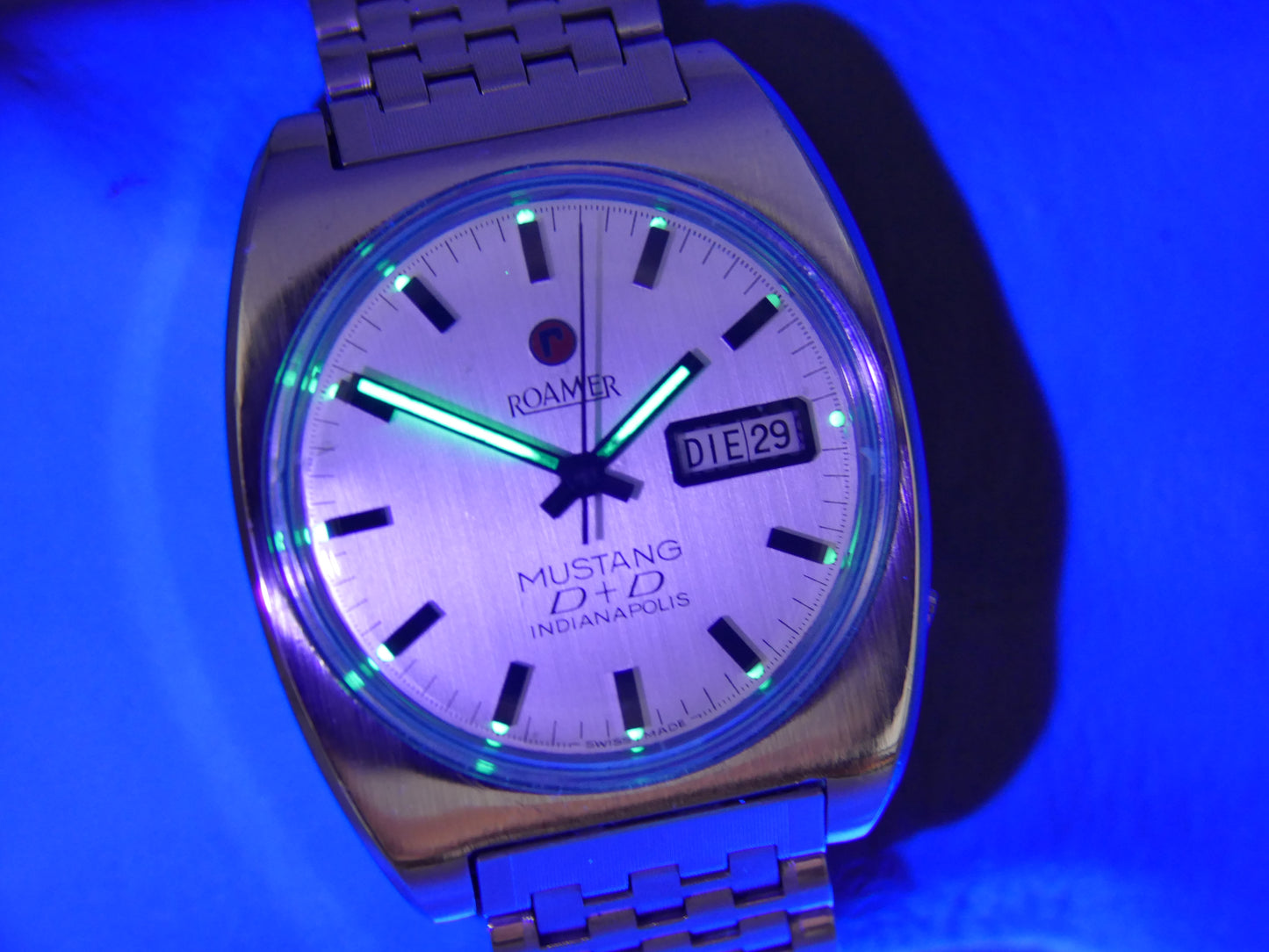 Vintage watch mens Roamer Mustang D+D Indianapolis Automatic Day-Date ref. 482-1120-601 cal. ST678