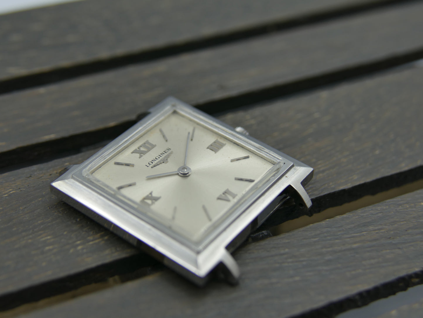 60s vintage watch dress flat Longines square ref. 7759 4 hand wind cal 428 serviced