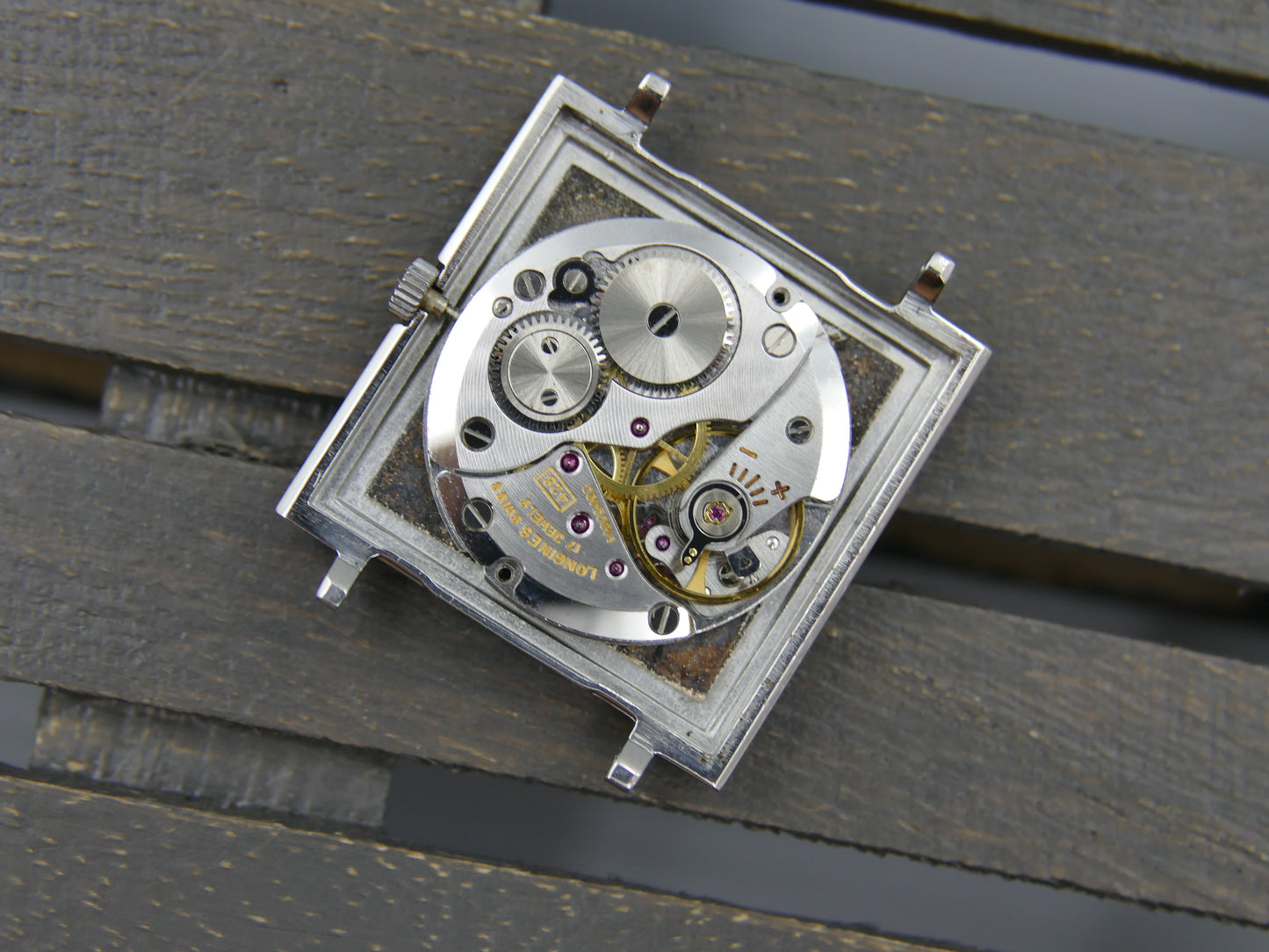 60s vintage watch dress flat Longines square ref. 7759 4 hand wind cal 428 serviced