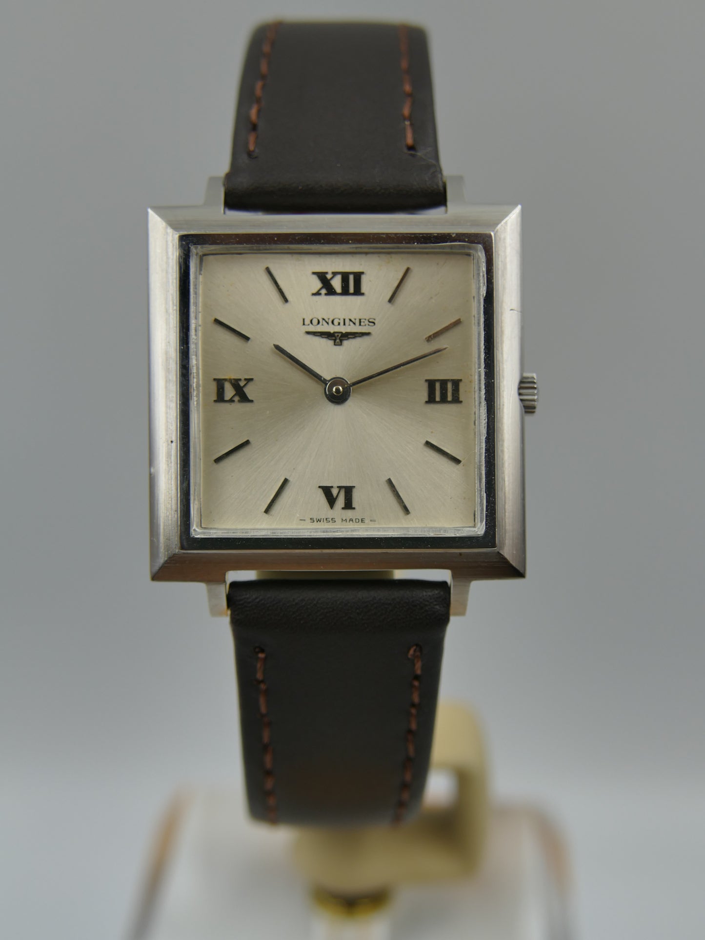 60s vintage watch dress flat Longines square ref. 7759 4 hand wind cal 428 serviced