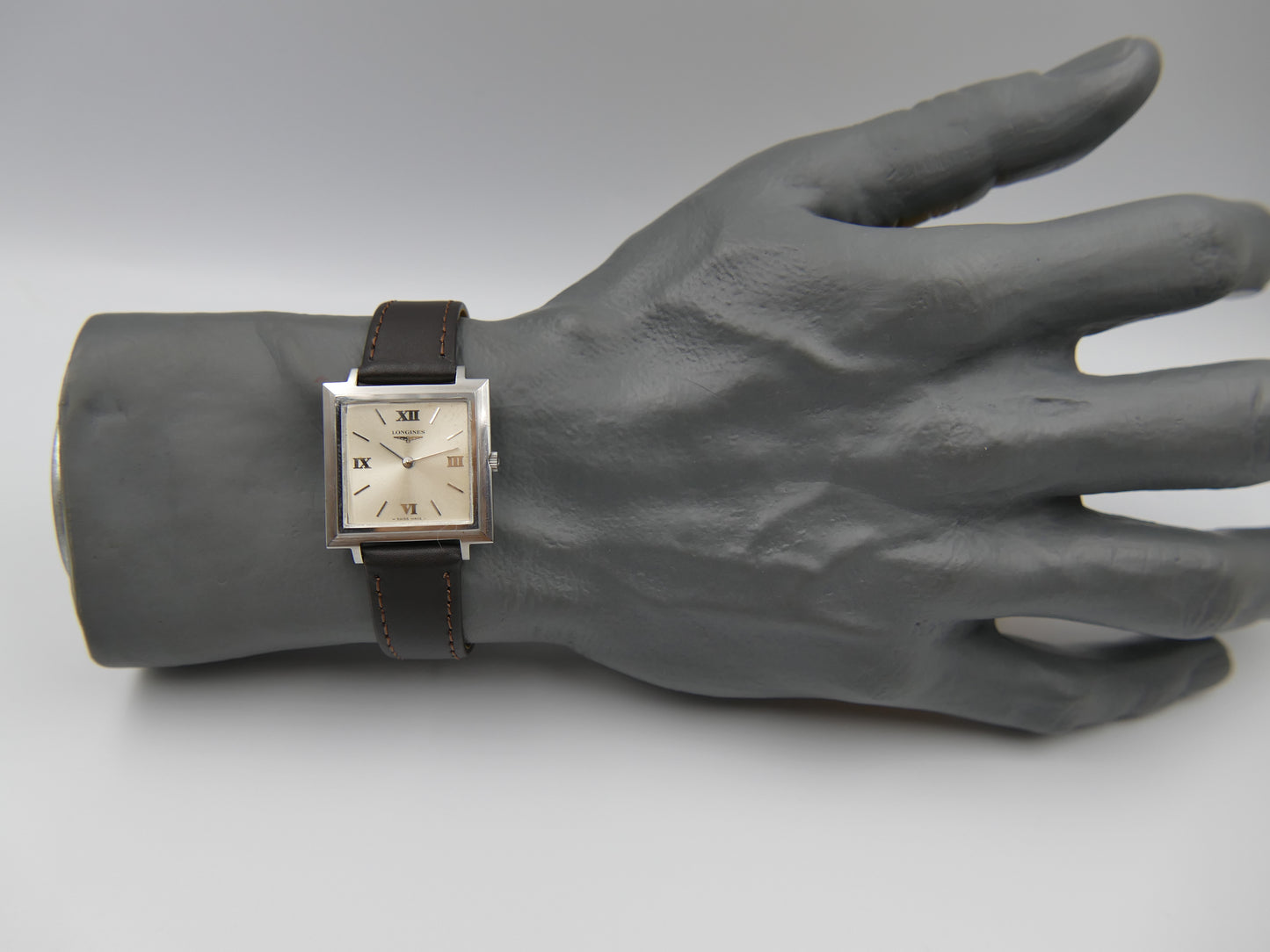 60s vintage watch dress flat Longines square ref. 7759 4 hand wind cal 428 serviced