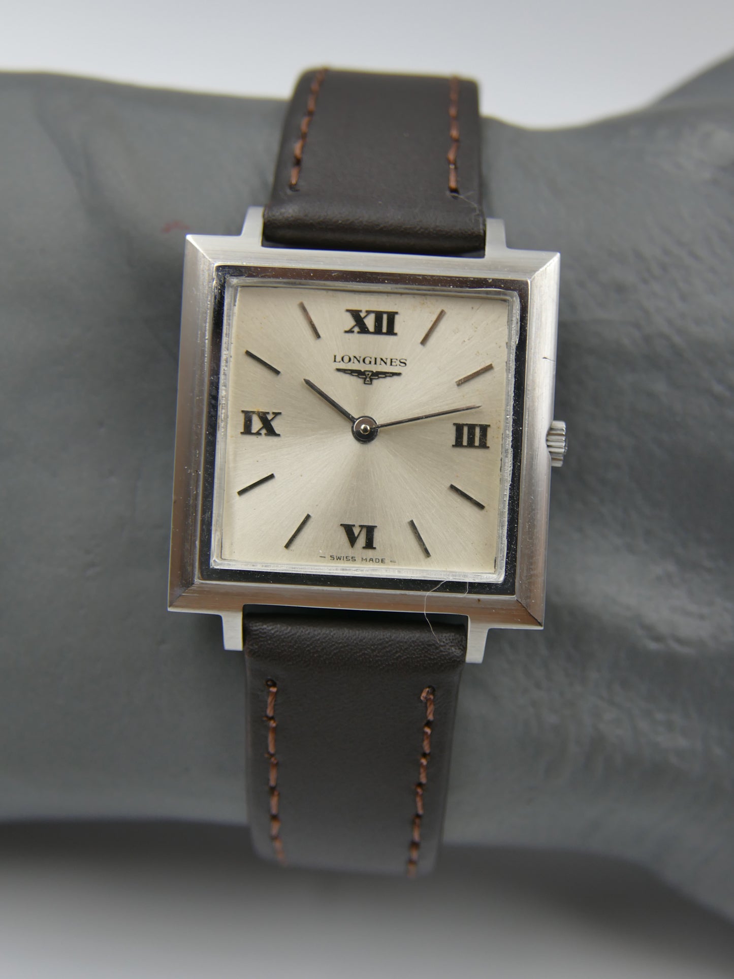 60s vintage watch dress flat Longines square ref. 7759 4 hand wind cal 428 serviced