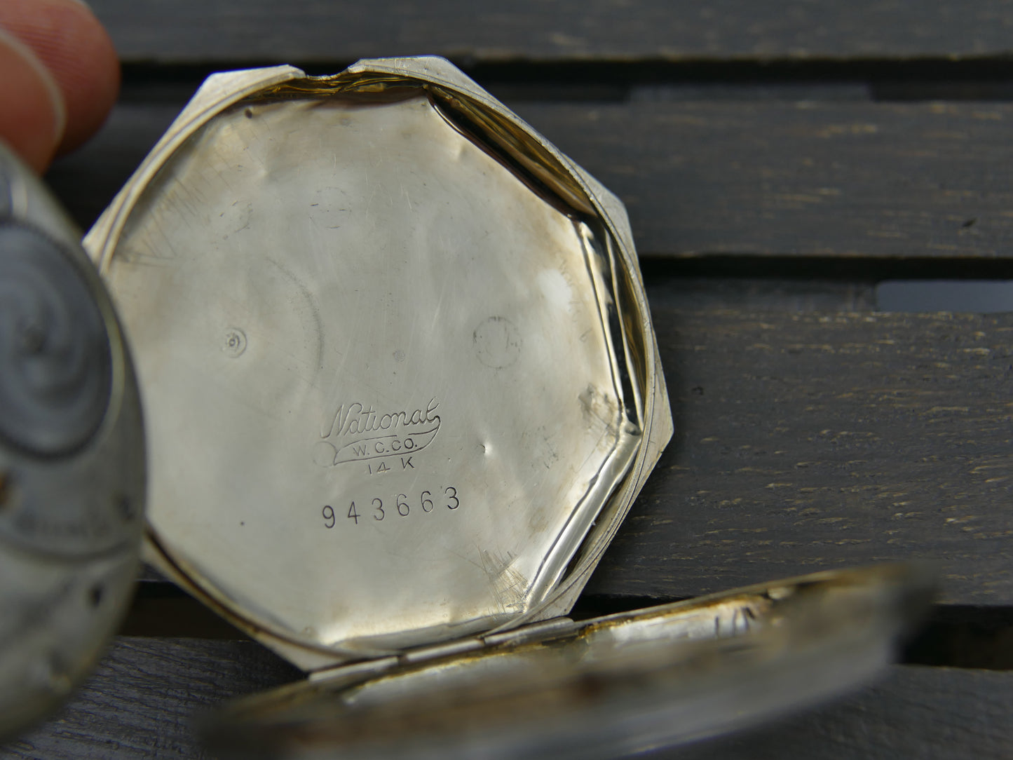 20s vintage pocket watch Elgin Grade 315 Octagonal white 14k solid gold serviced
