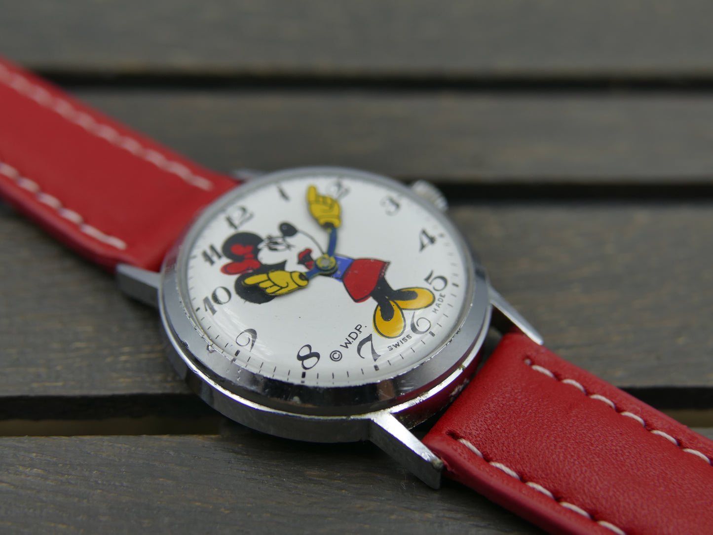 W.D.P. Disney Mickey Minnie manual wind swiss made vintage 60s
