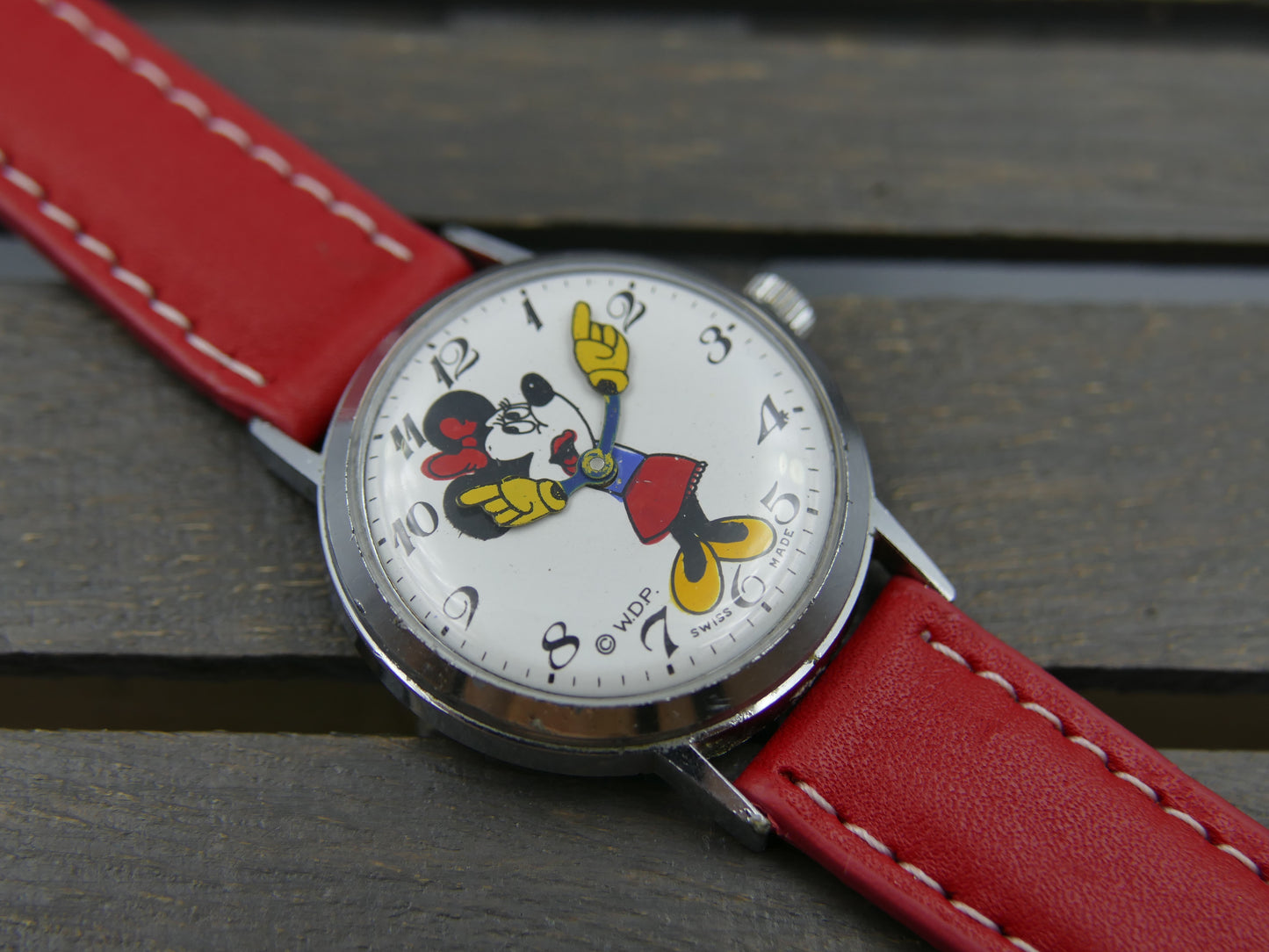 W.D.P. Disney Mickey Minnie manual wind swiss made vintage 60s