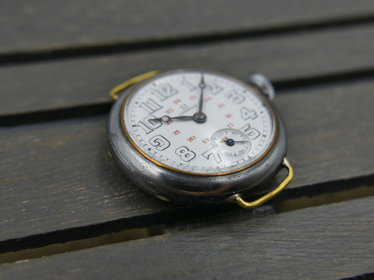 10s vintage watch mens military trench ww1 Omega manual wind cal 12’’’ S 7-16 p