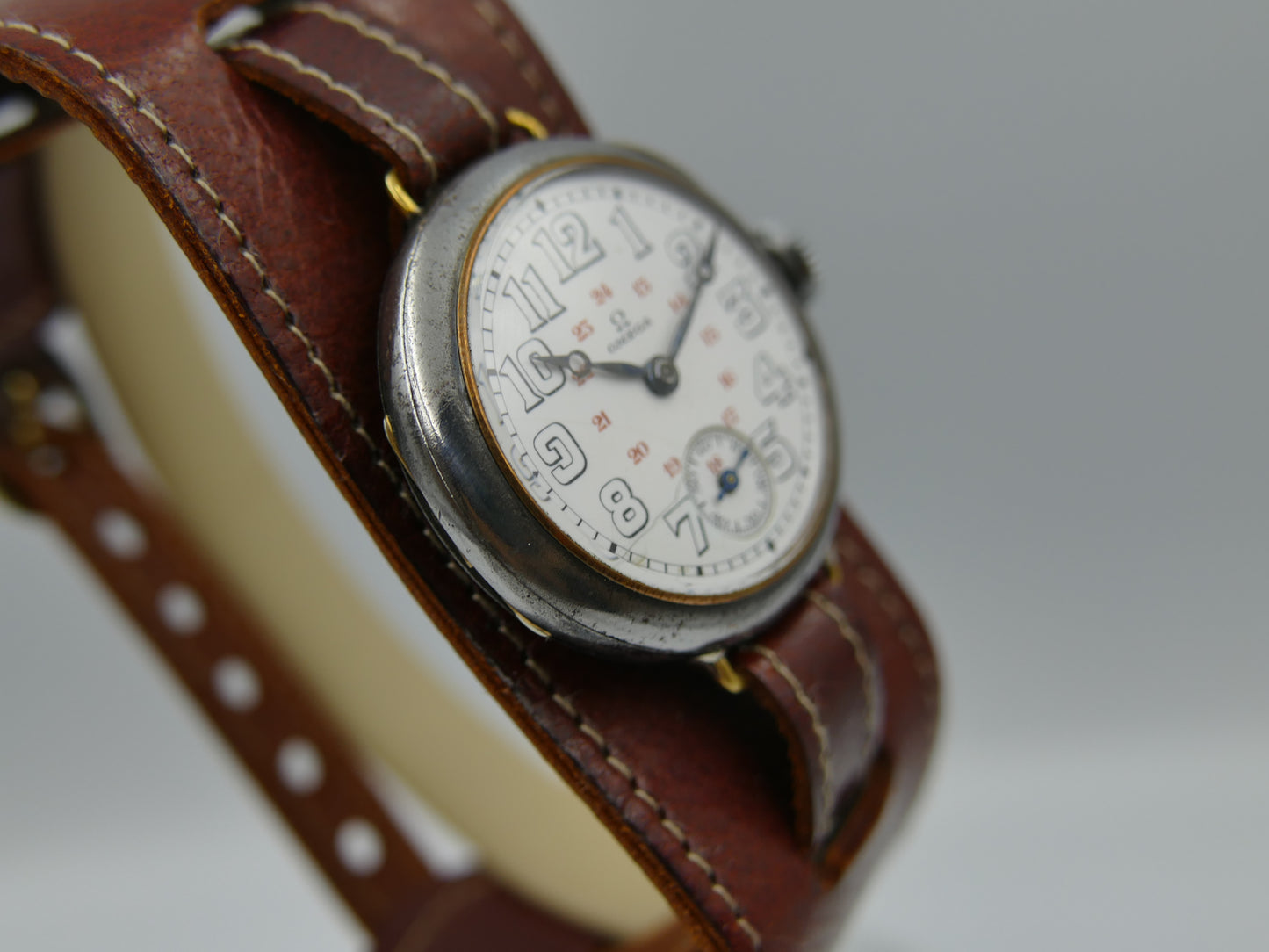 10s vintage watch mens military trench ww1 Omega manual wind cal 12’’’ S 7-16 p