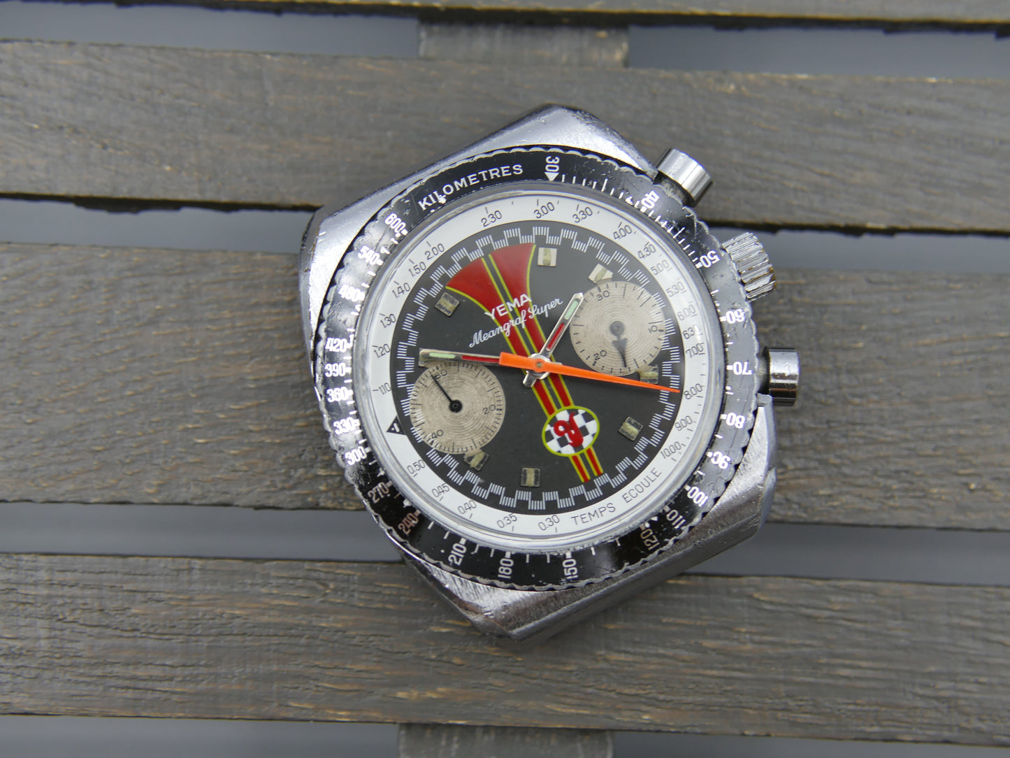 70s vintage watch mens Yema Meangraf Super driver chronograph valjoux 7733
