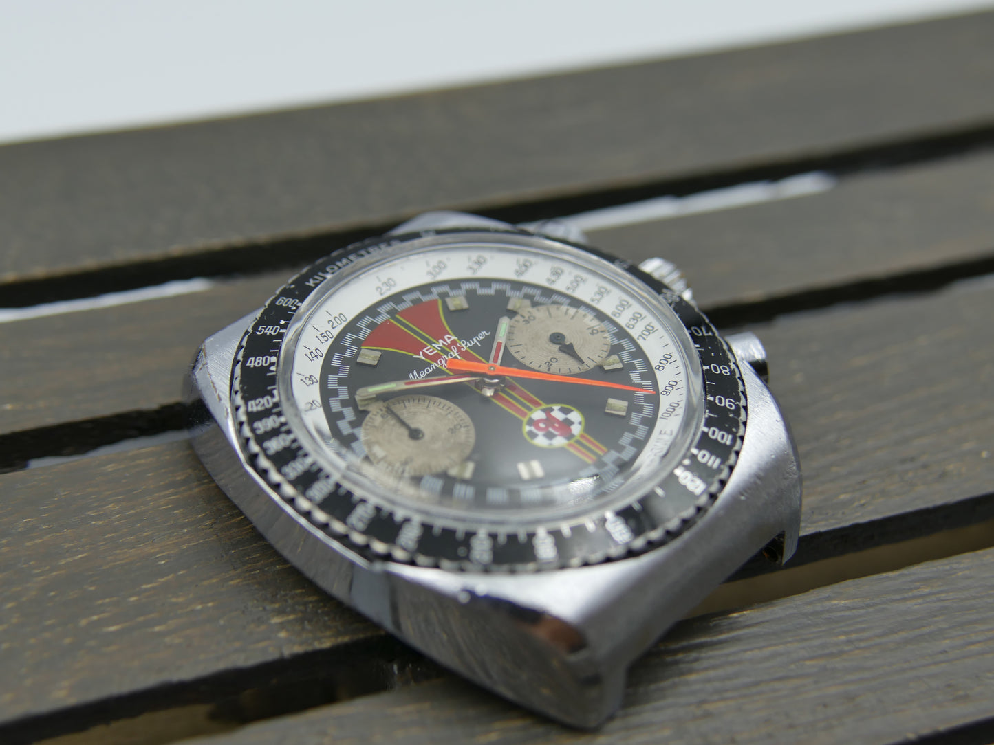 70s vintage watch mens Yema Meangraf Super driver chronograph valjoux 7733