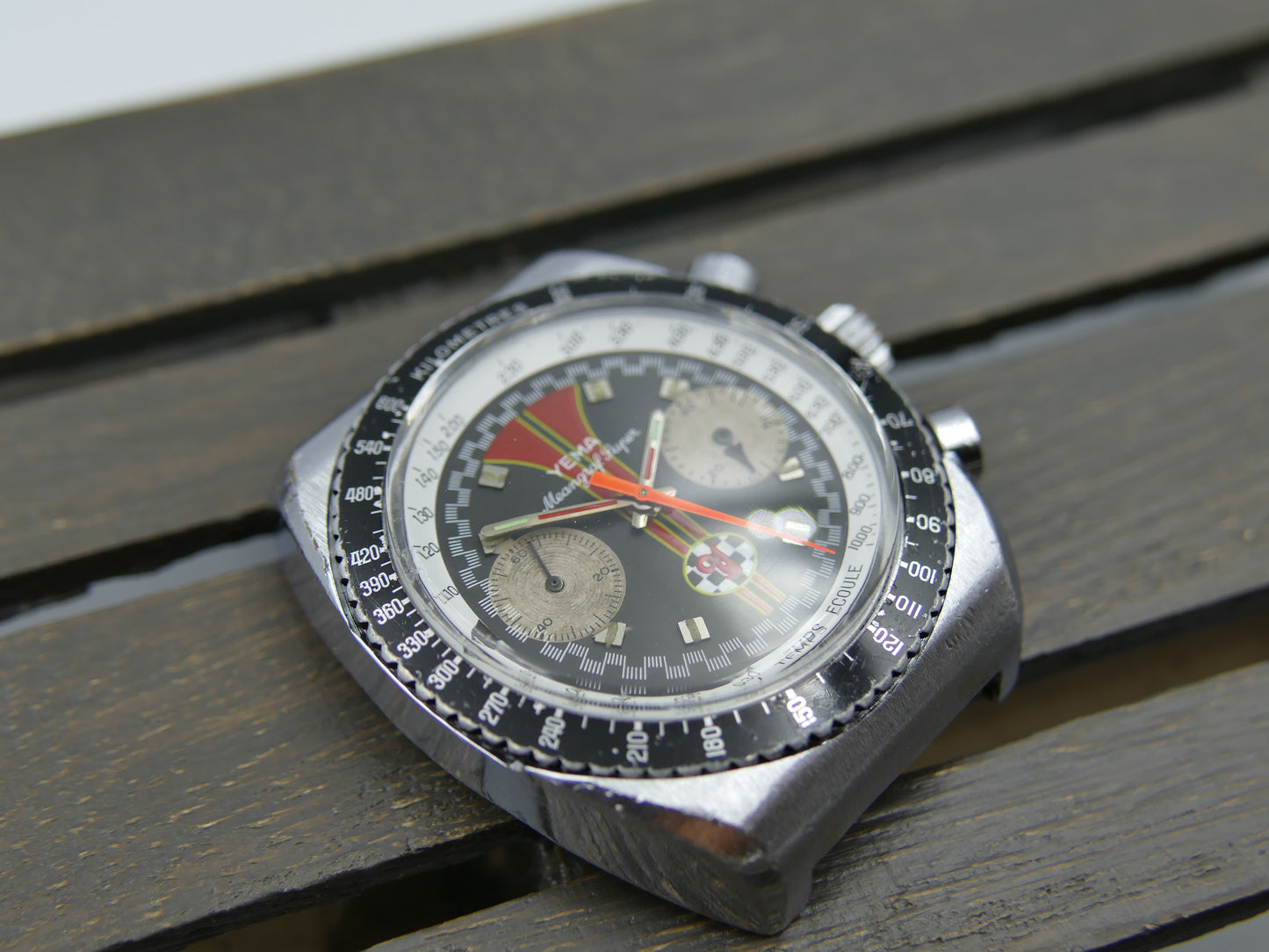 70s vintage watch mens Yema Meangraf Super driver chronograph valjoux 7733