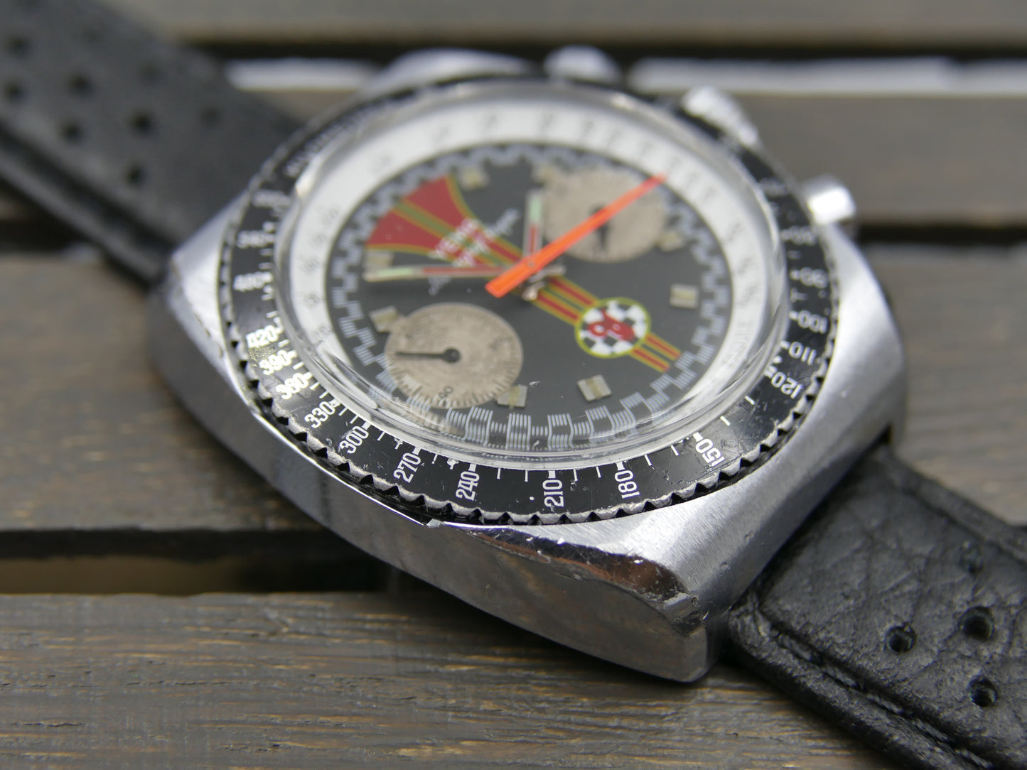 70s vintage watch mens Yema Meangraf Super driver chronograph valjoux 7733