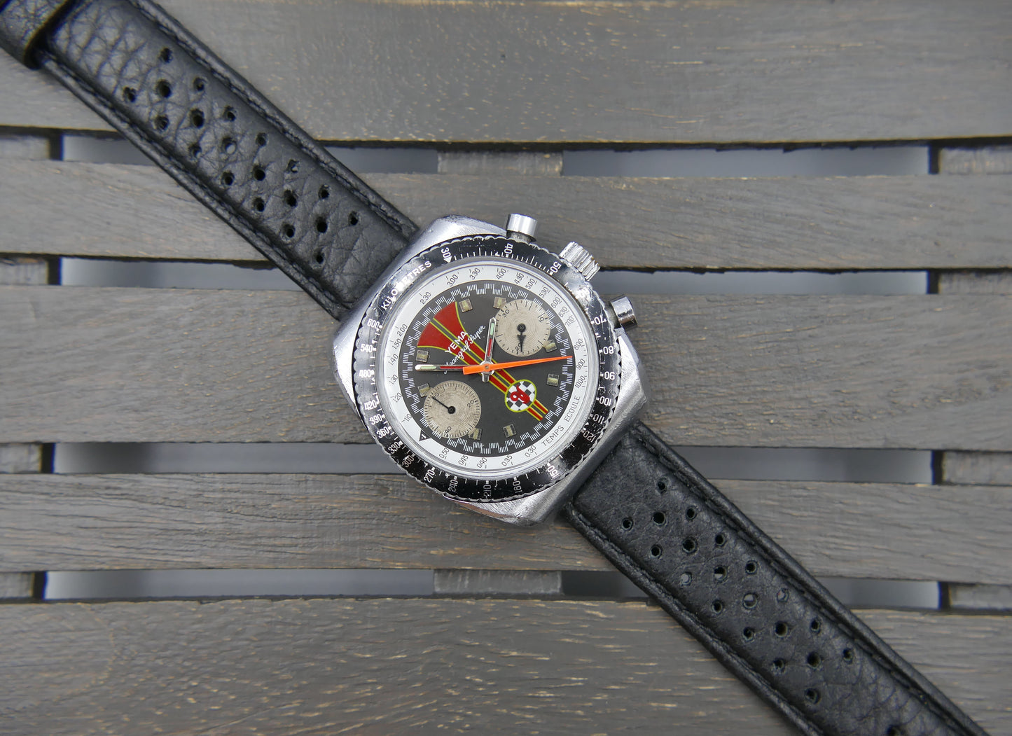 70s vintage watch mens Yema Meangraf Super driver chronograph valjoux 7733