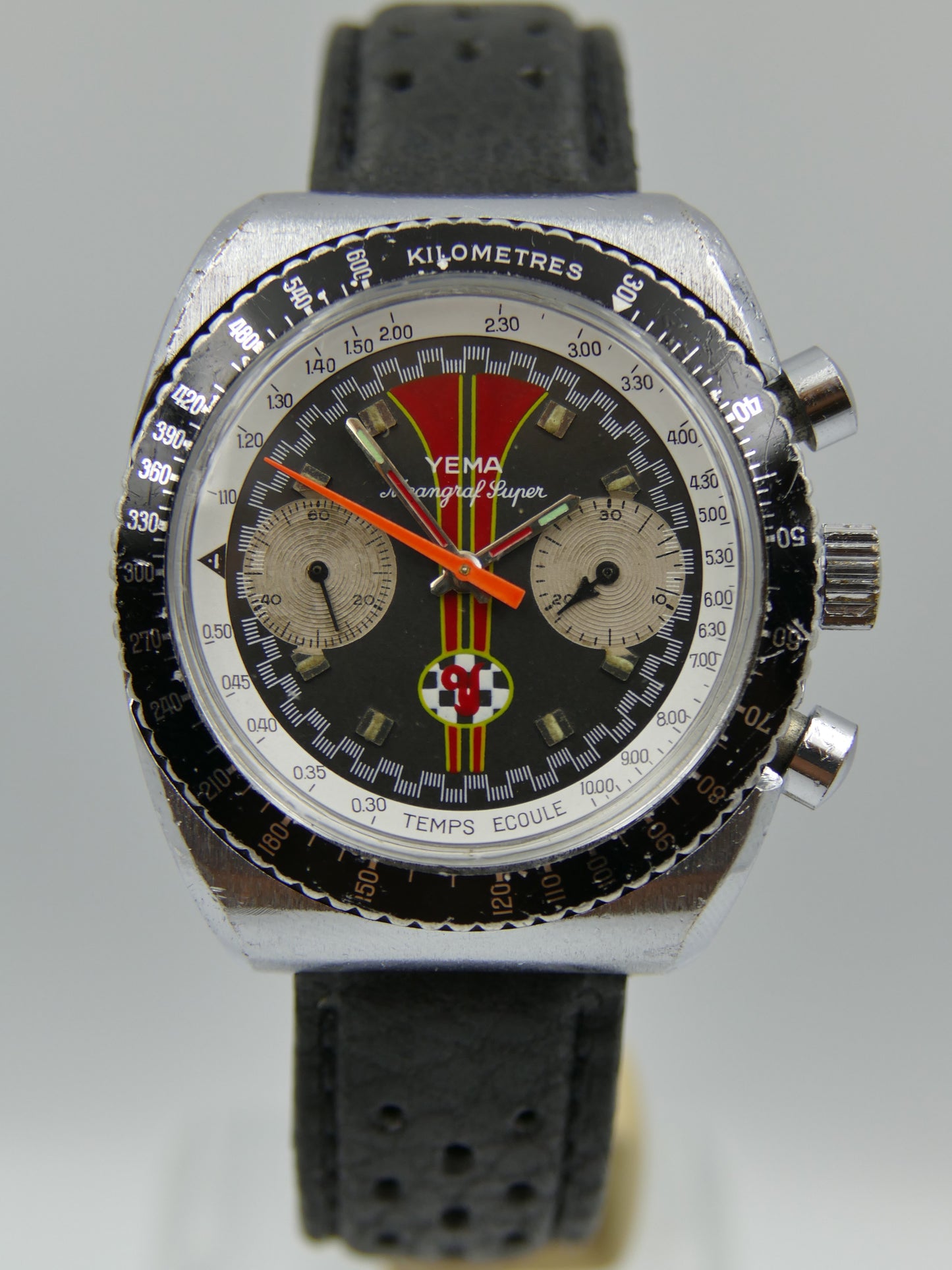 70s vintage watch mens Yema Meangraf Super driver chronograph valjoux 7733