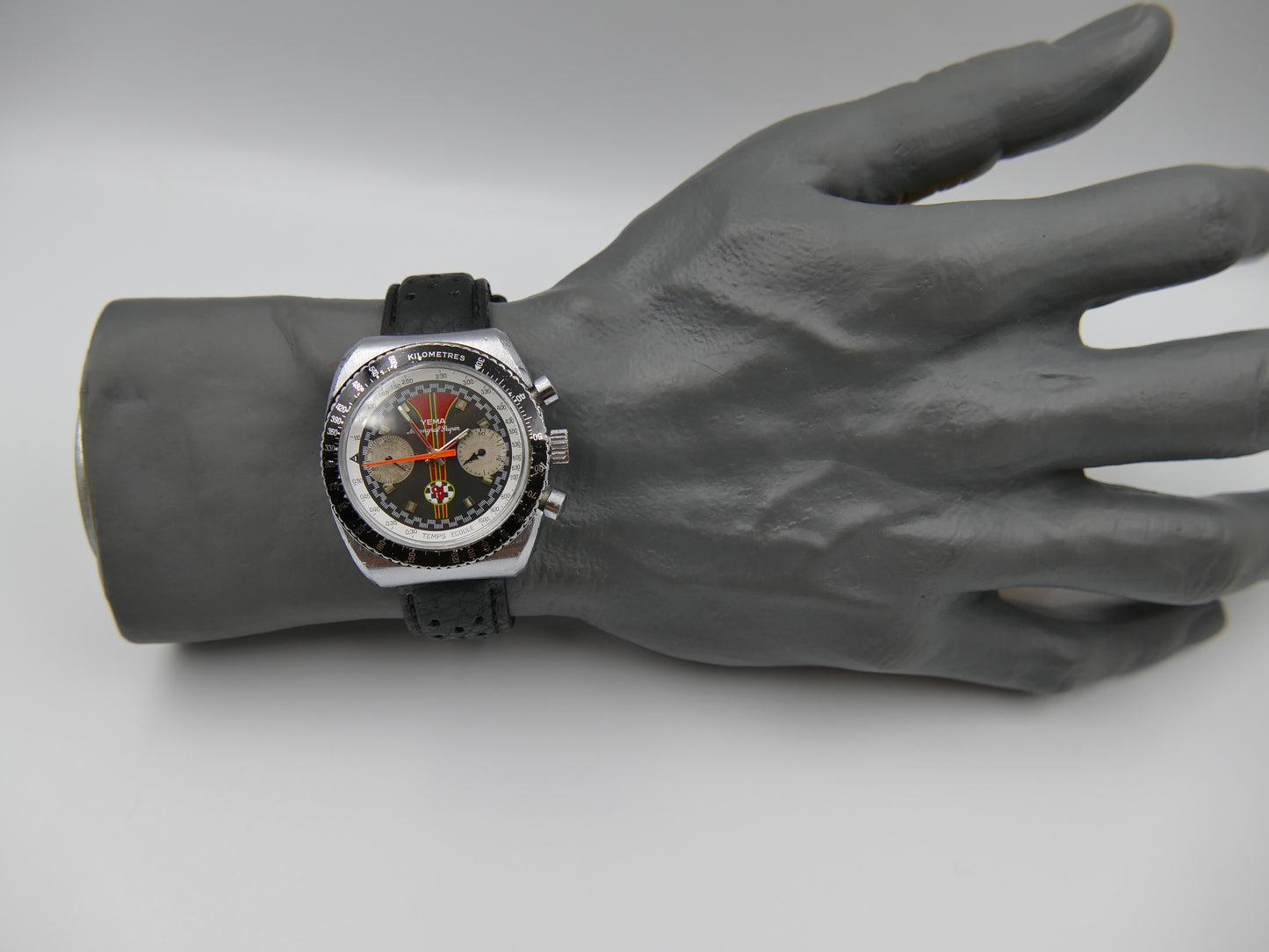 70s vintage watch mens Yema Meangraf Super driver chronograph valjoux 7733