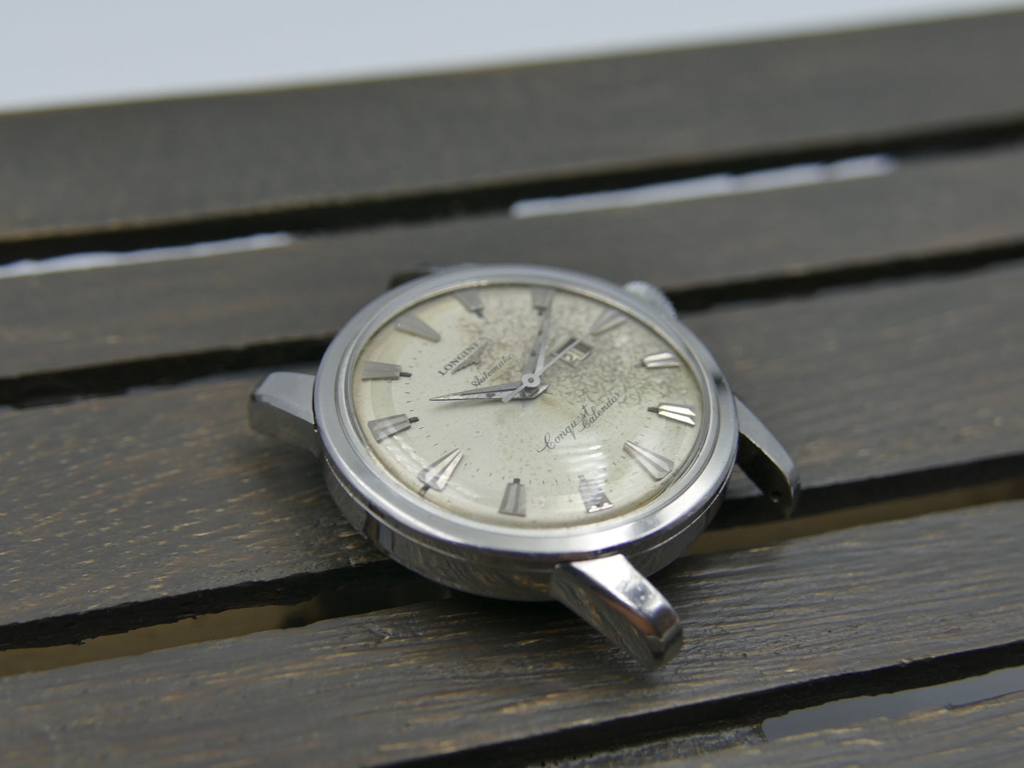 50s vintage watch mens Longines Conquest Calendar automatic 19ASD ref. 9004 3