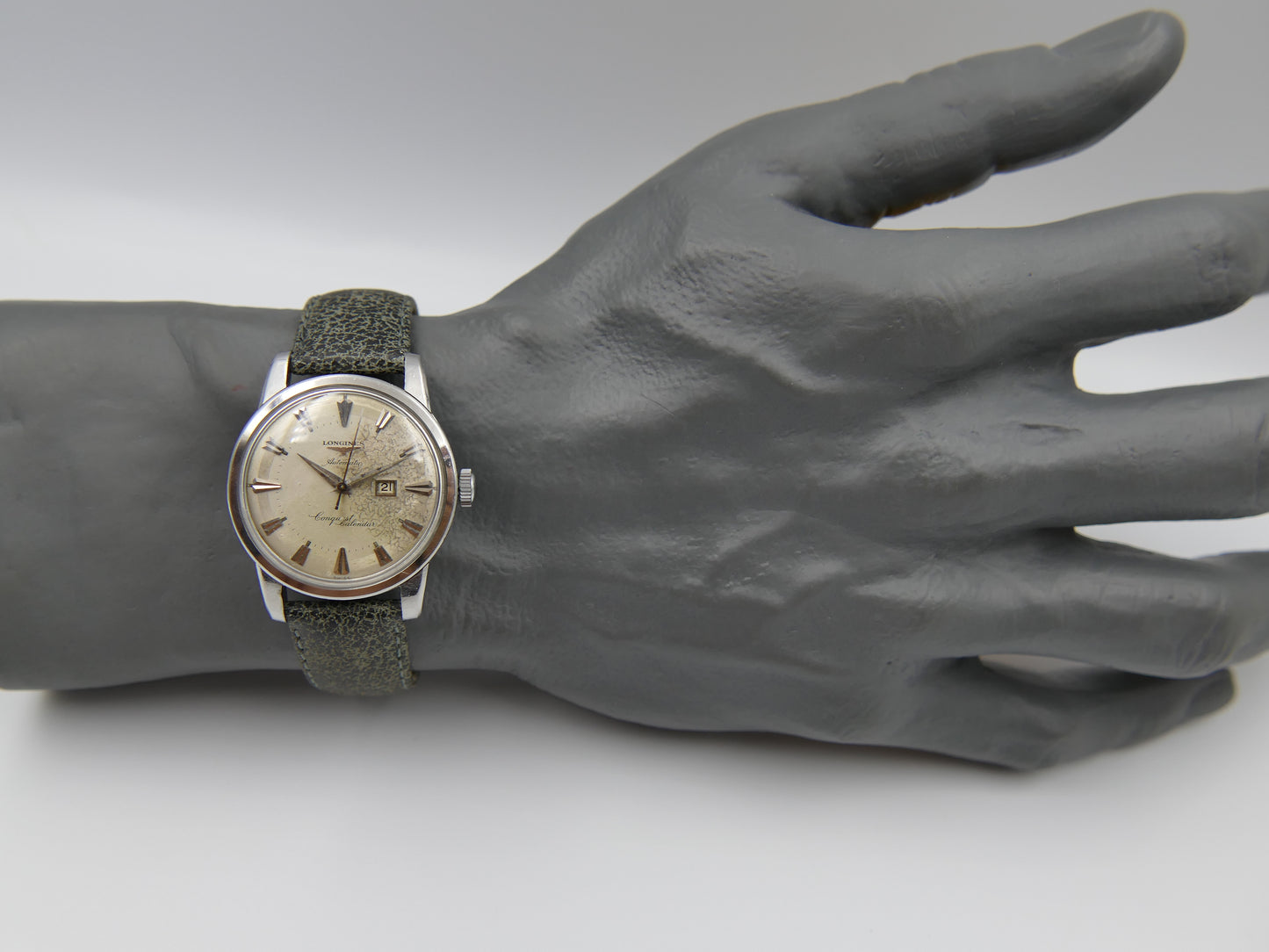 50s vintage watch mens Longines Conquest Calendar automatic 19ASD ref. 9004 3