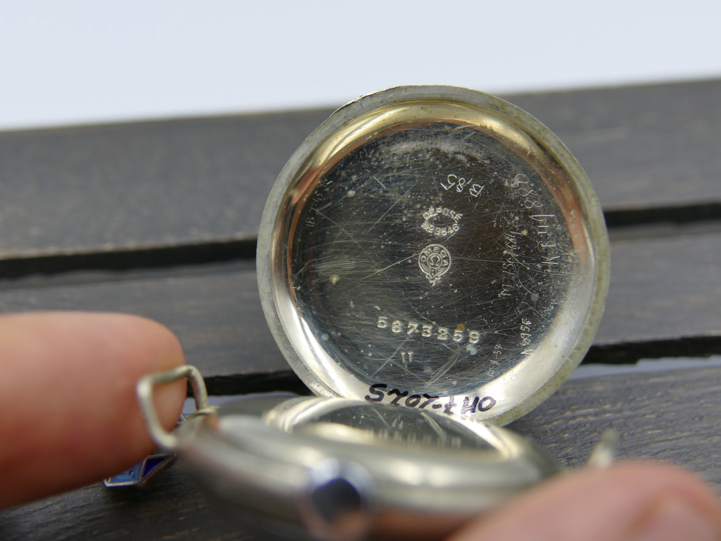 10's vintage watch WW1 Oficcer Omega trench depose Nº9846 Porcelain dial cal. 13''' SOB