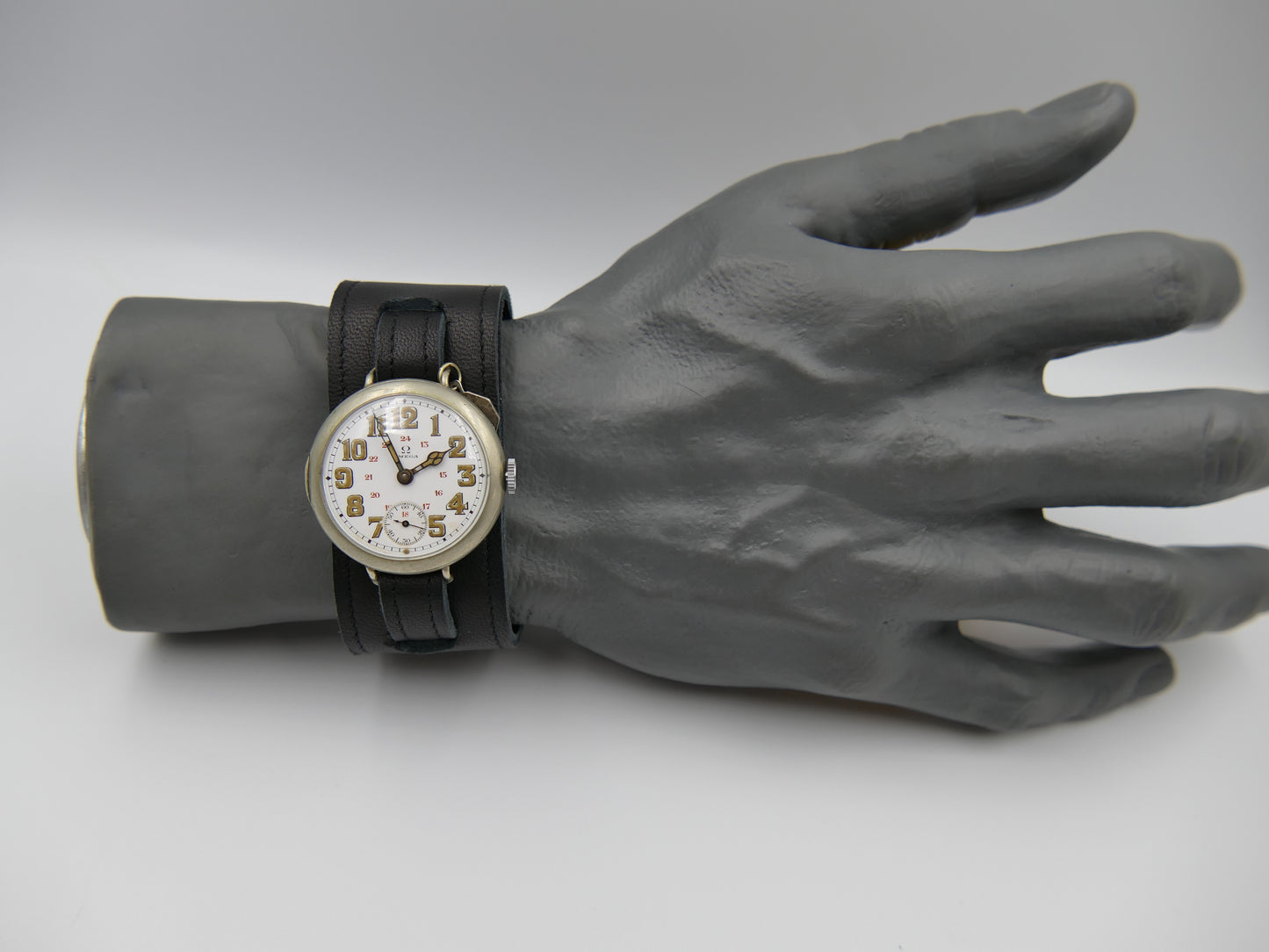 10's vintage watch WW1 Oficcer Omega trench depose Nº9846 Porcelain dial cal. 13''' SOB