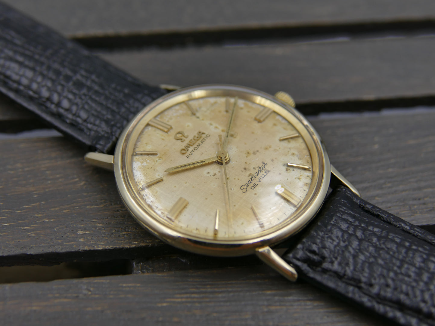60s vintage watch mens omega seamaster de ville 14k usa ref LL 6590-1