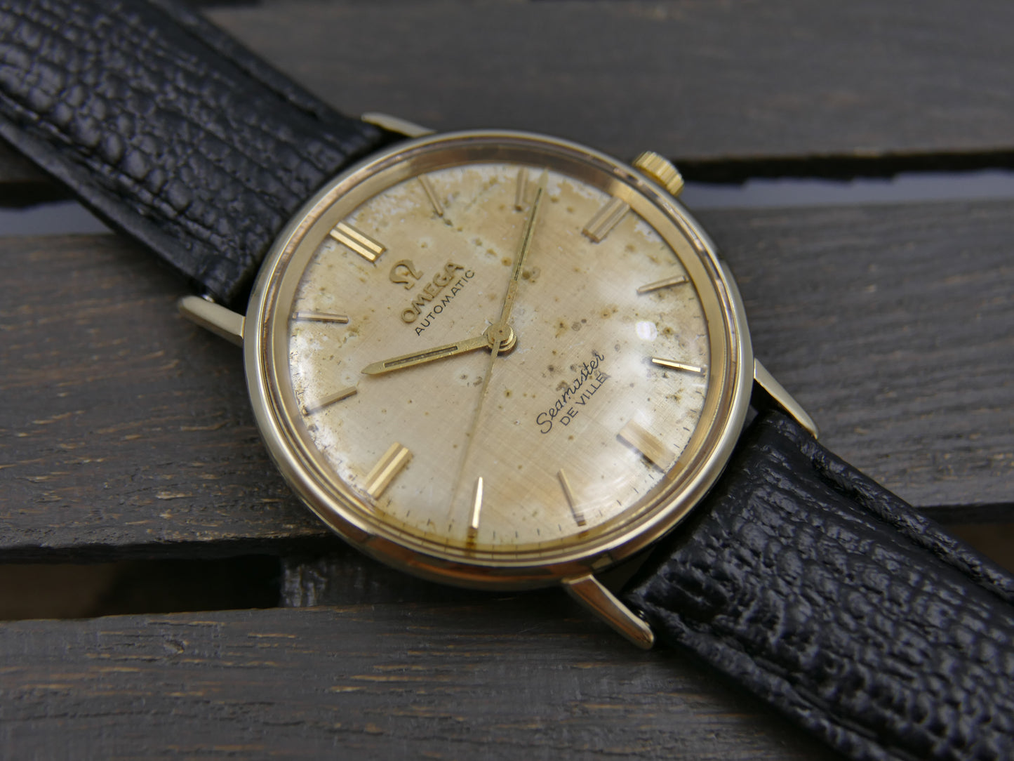 60s vintage watch mens omega seamaster de ville 14k usa ref LL 6590-1
