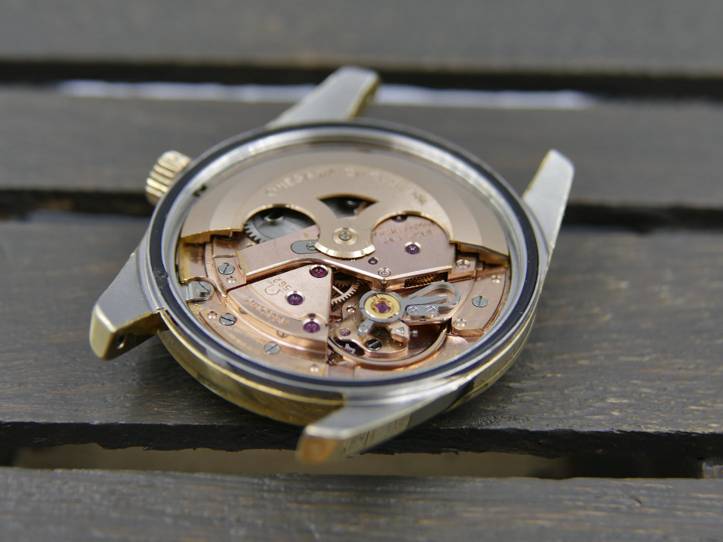 60s vintage watch mens Omega Seamaster ref 14701 61 SC automatic 562 gold cap Ribbon Wave