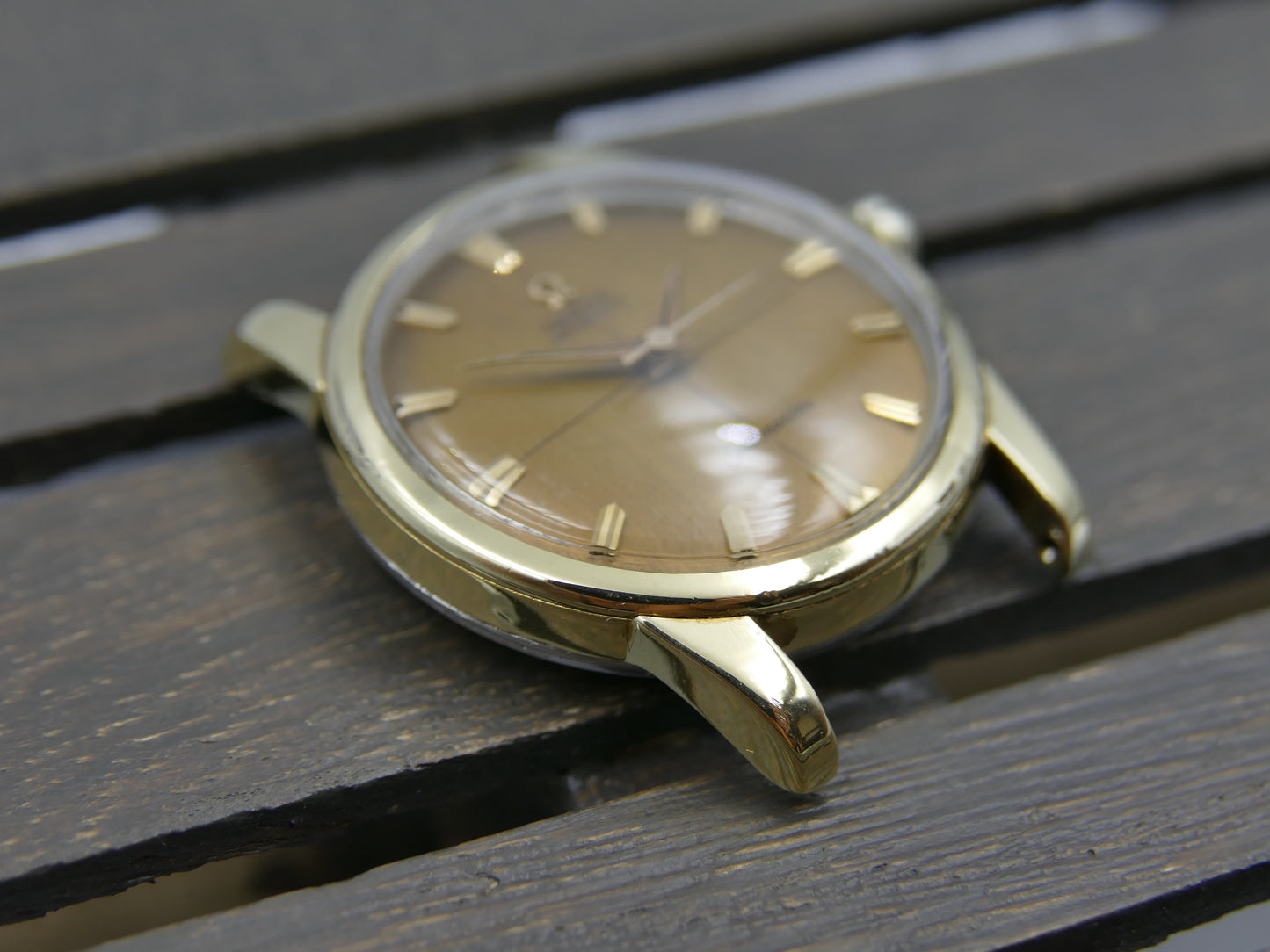 50s vintage watch mens Omega Seamaster ref 2846 / 2848 8 SC automatic 501 gold cap coffee dial