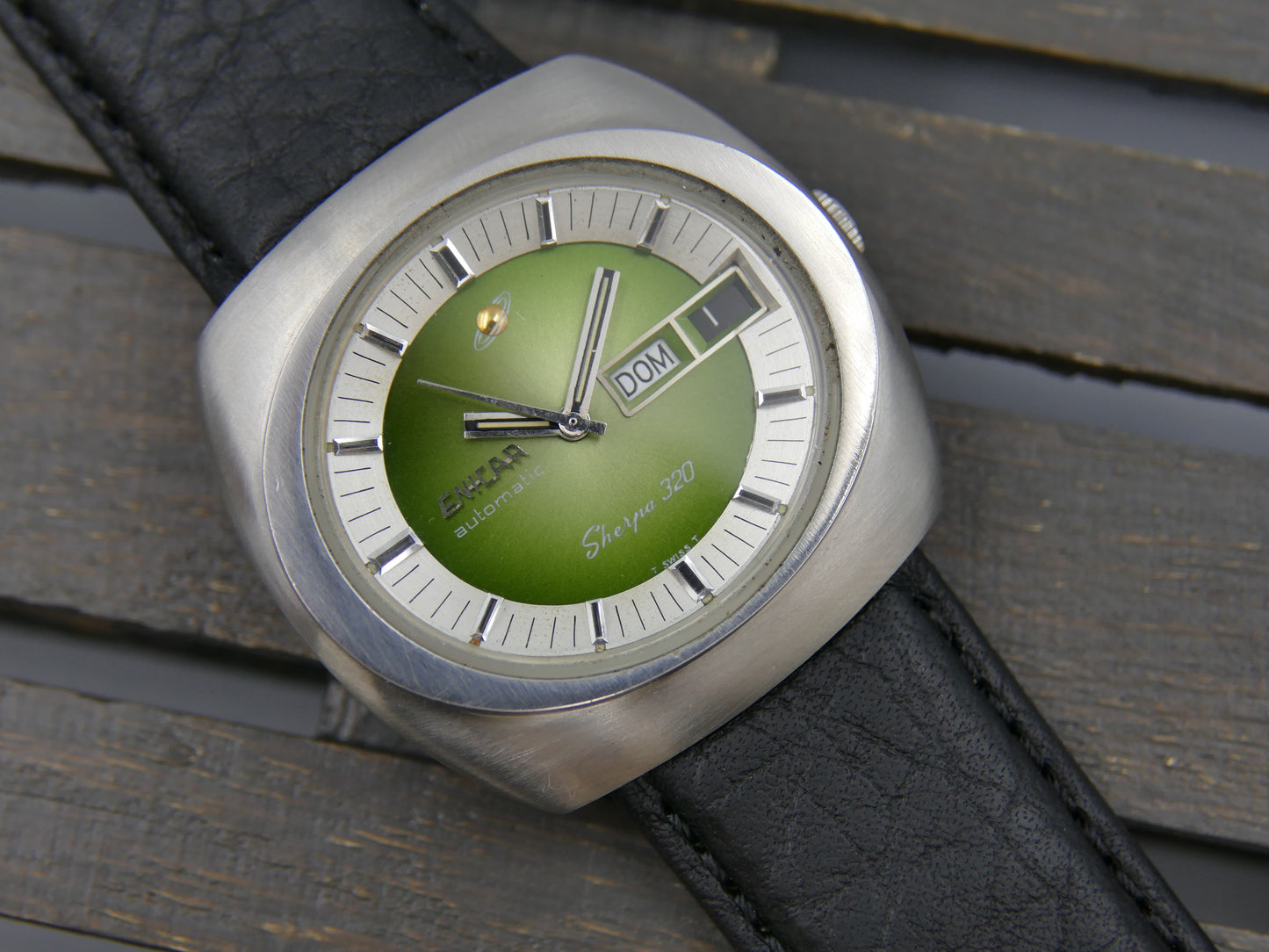 70s vintage watch mens Enicar Sherpa 320 ref 167-10-01 automatic cal. AR 167 Steel