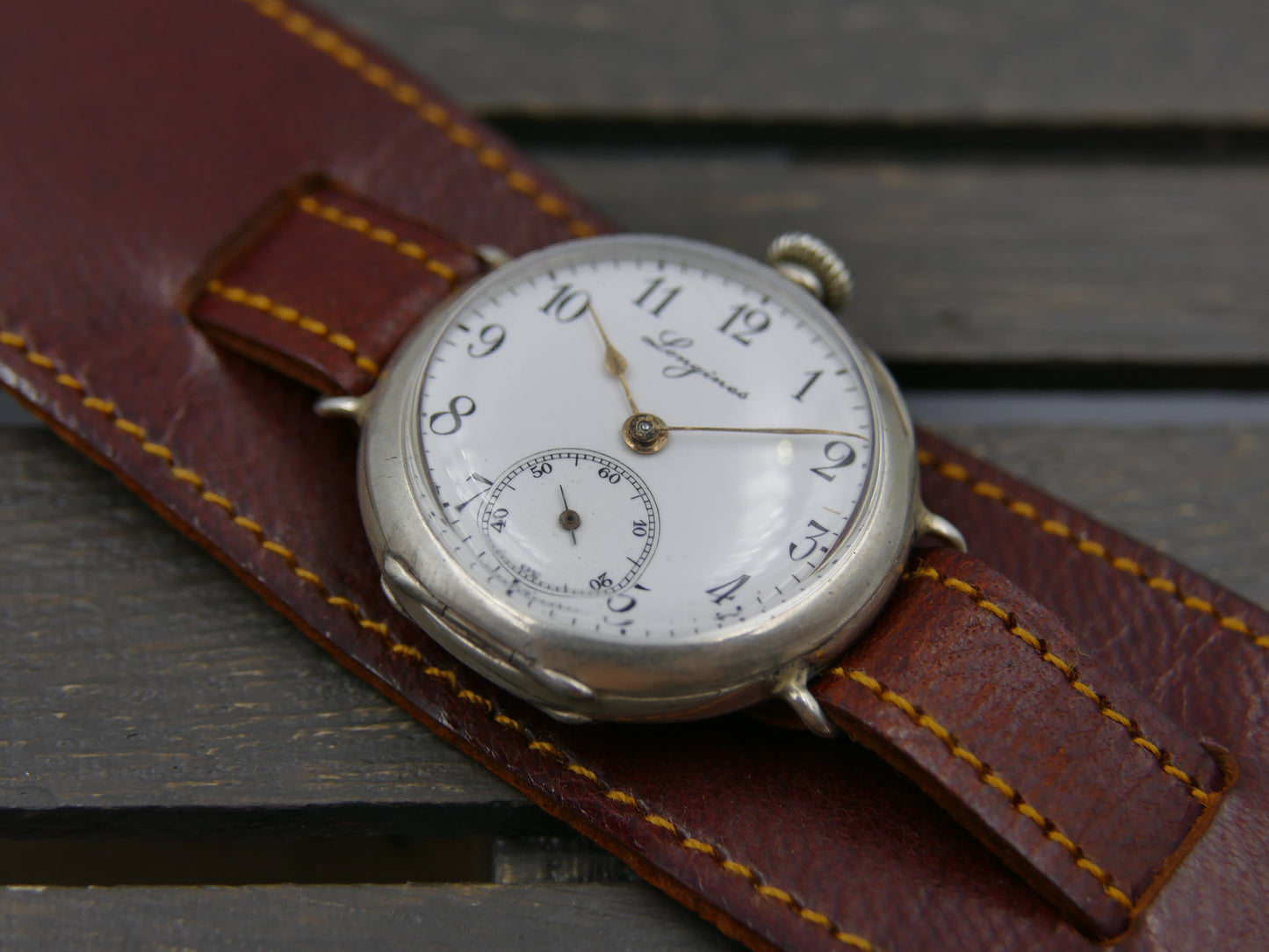 1903 vintage watch Longines solid silver 0.900 manual wind